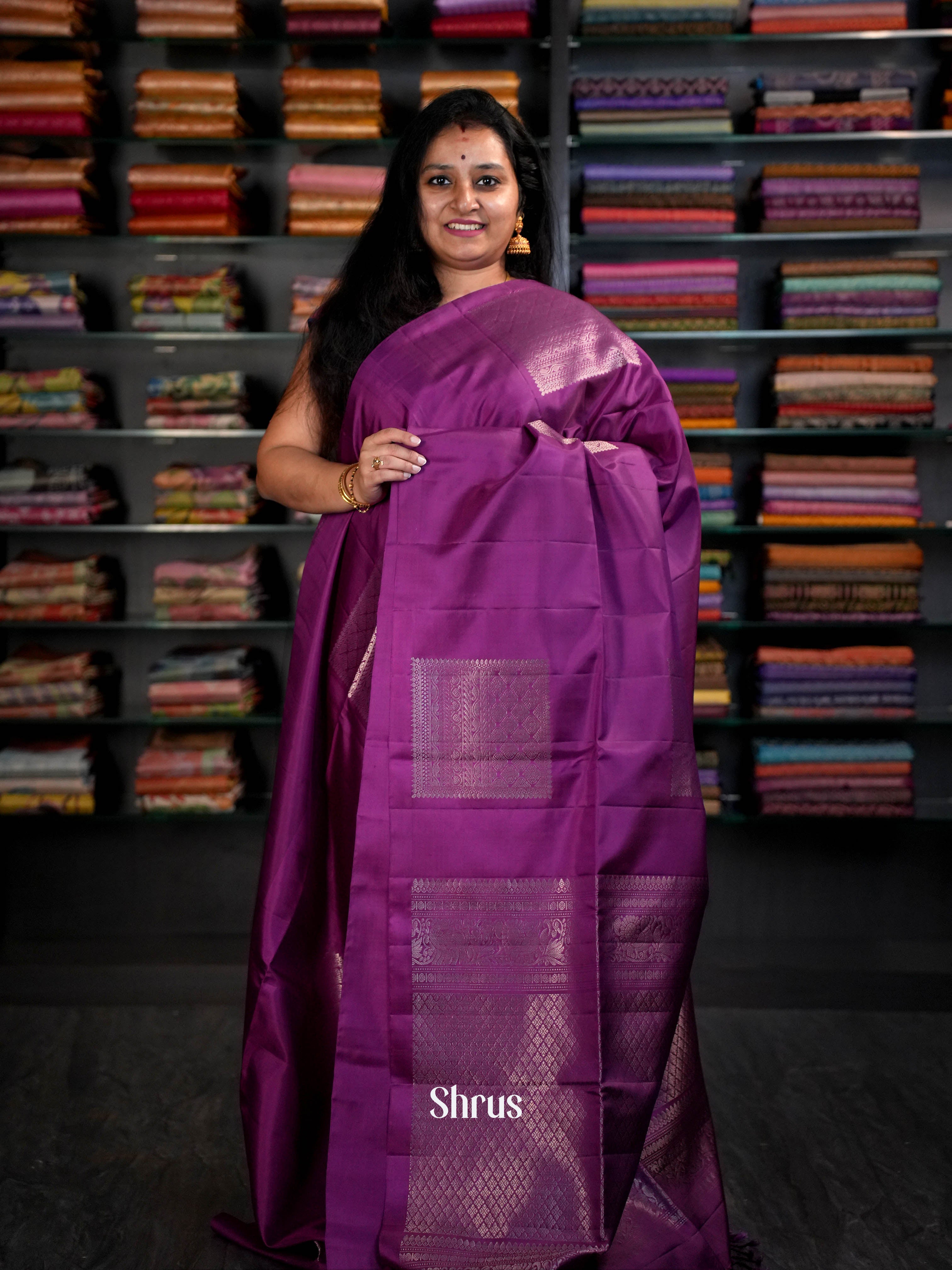 Rose Bud Cherry - Soft Silk Saree