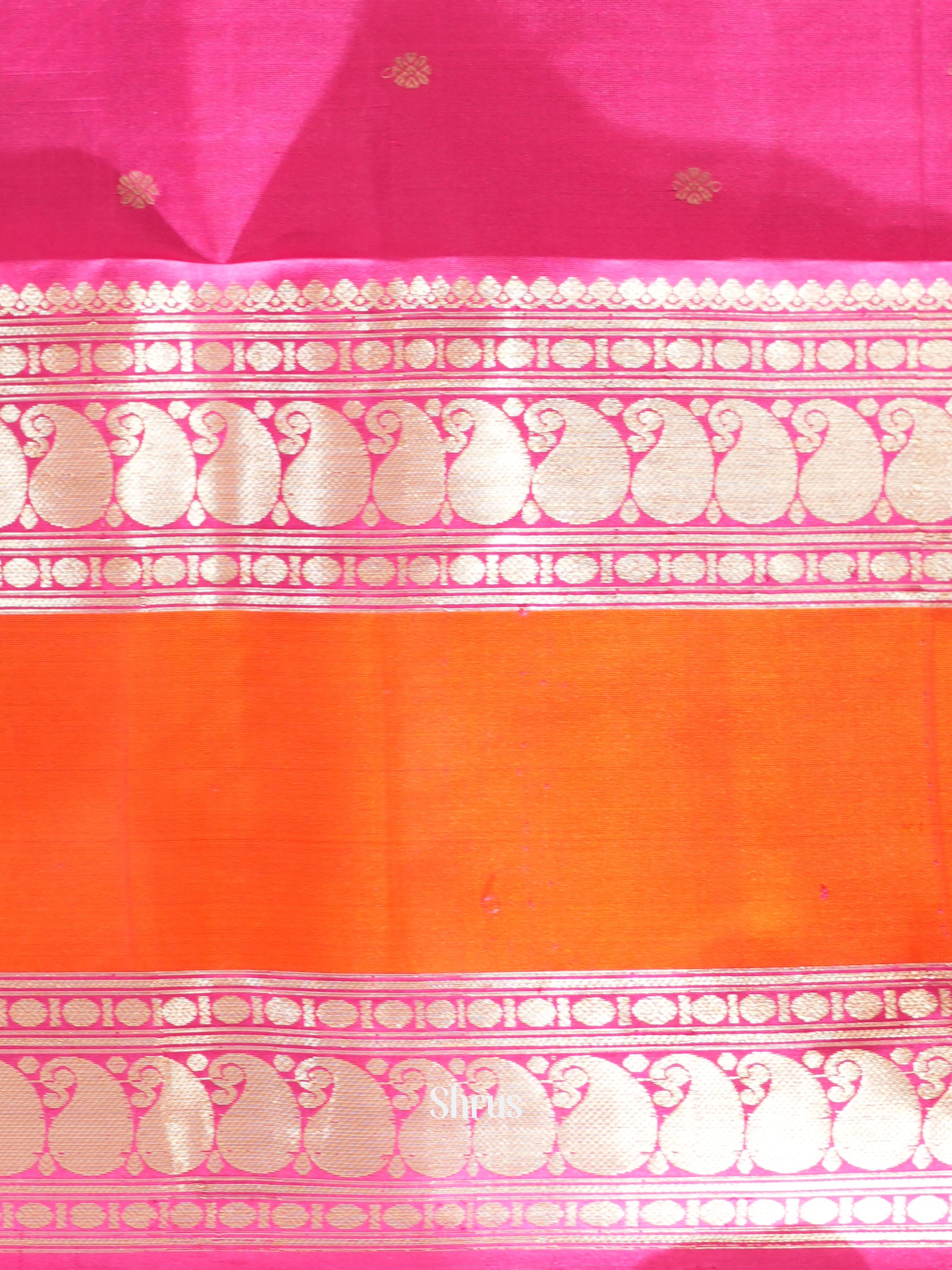 Purple & Orange - Soft Silk Saree