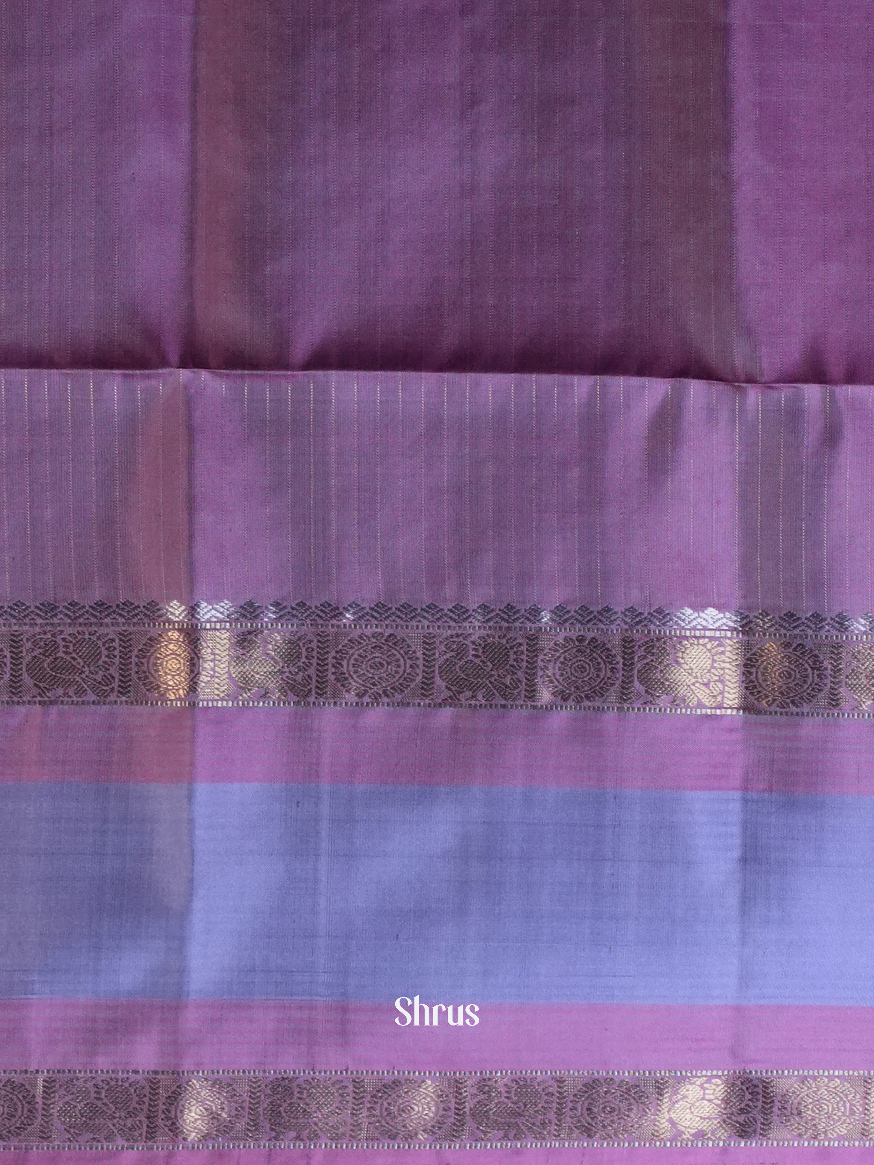 Olive Green & Lavender Pink  - Soft Silk Saree