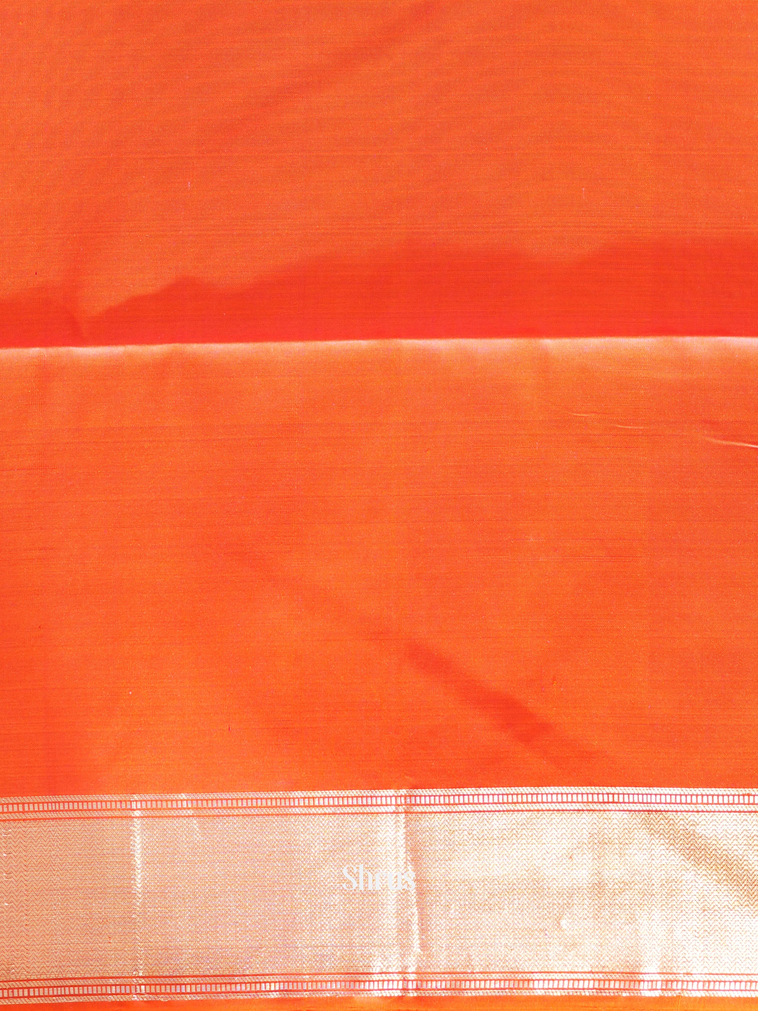 Red & Orange  -Soft Silk Saree