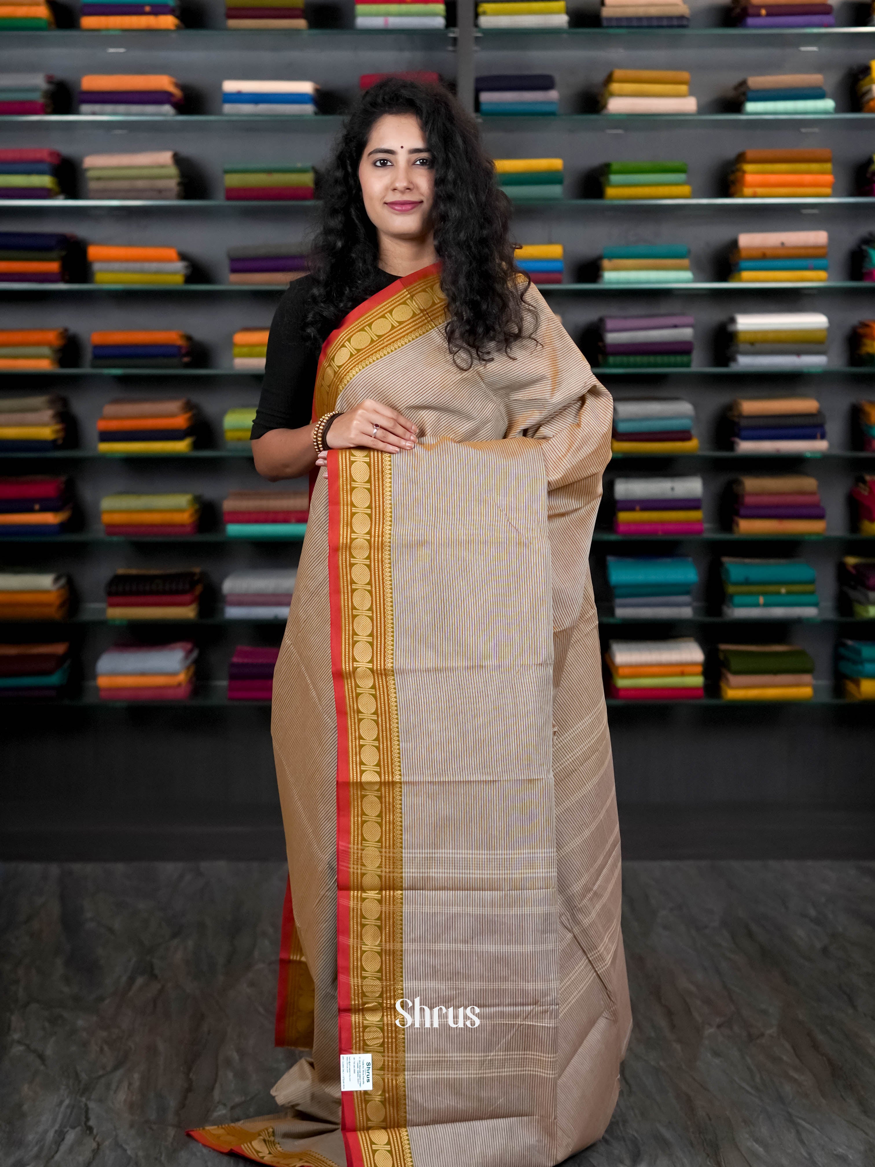 Grey & Green - Chettinad Cotton Saree