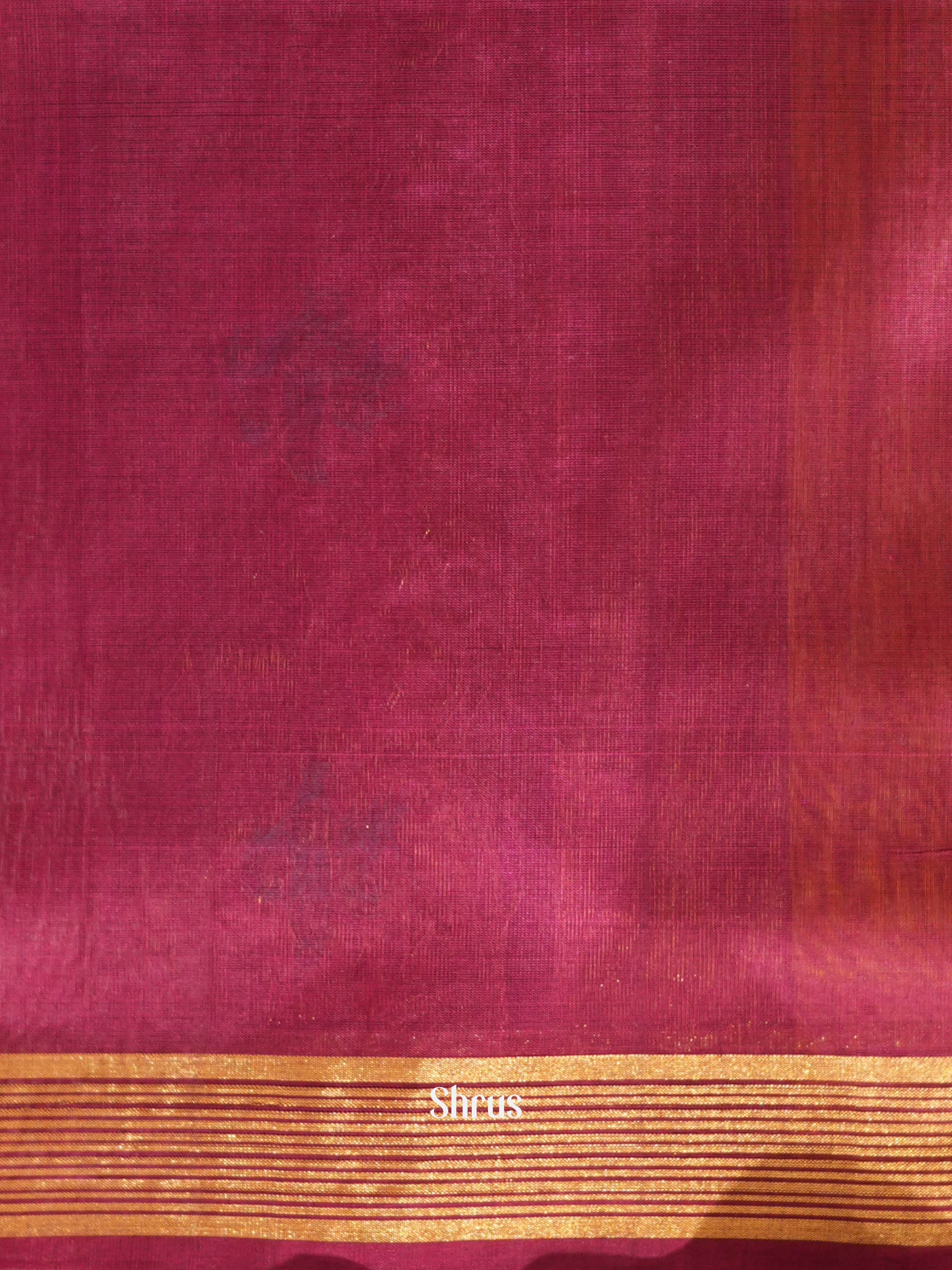 Mustard & Maroon - Silk Cotton Saree