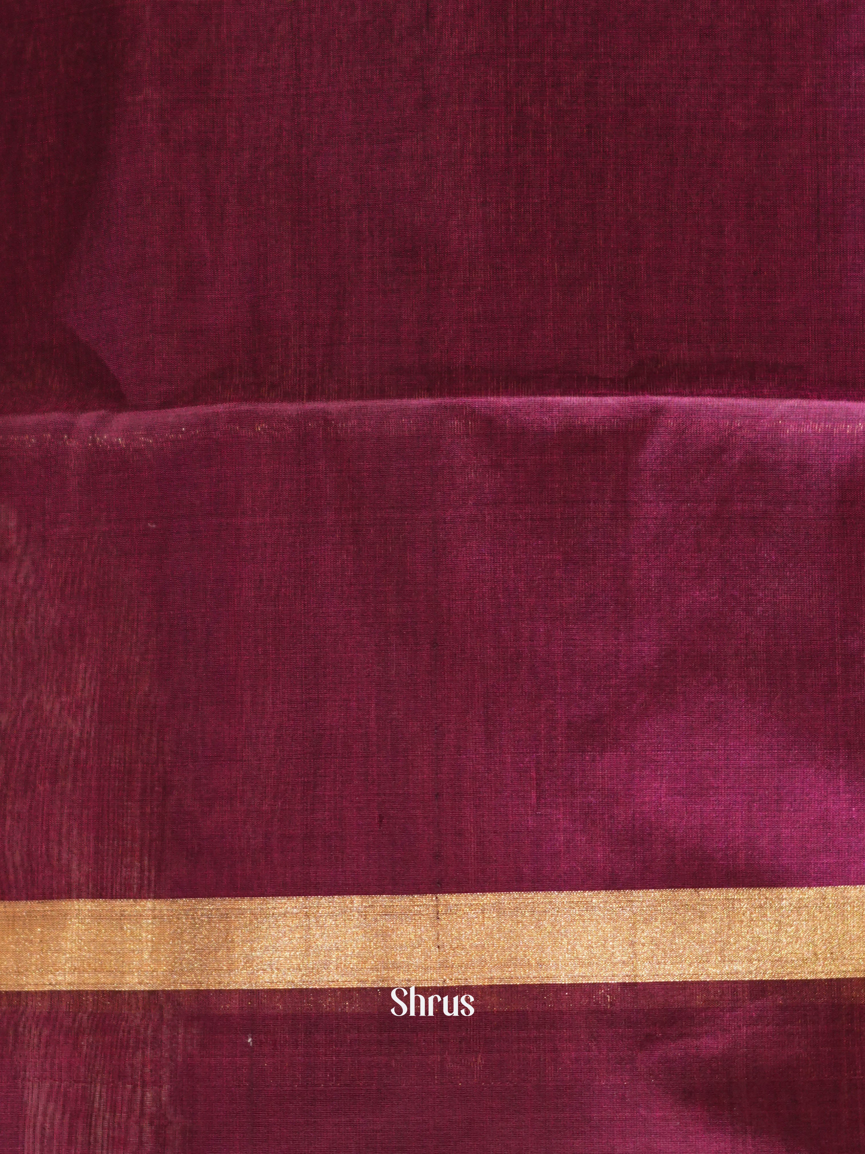 Brown & Wine - Silk Cotton Saree