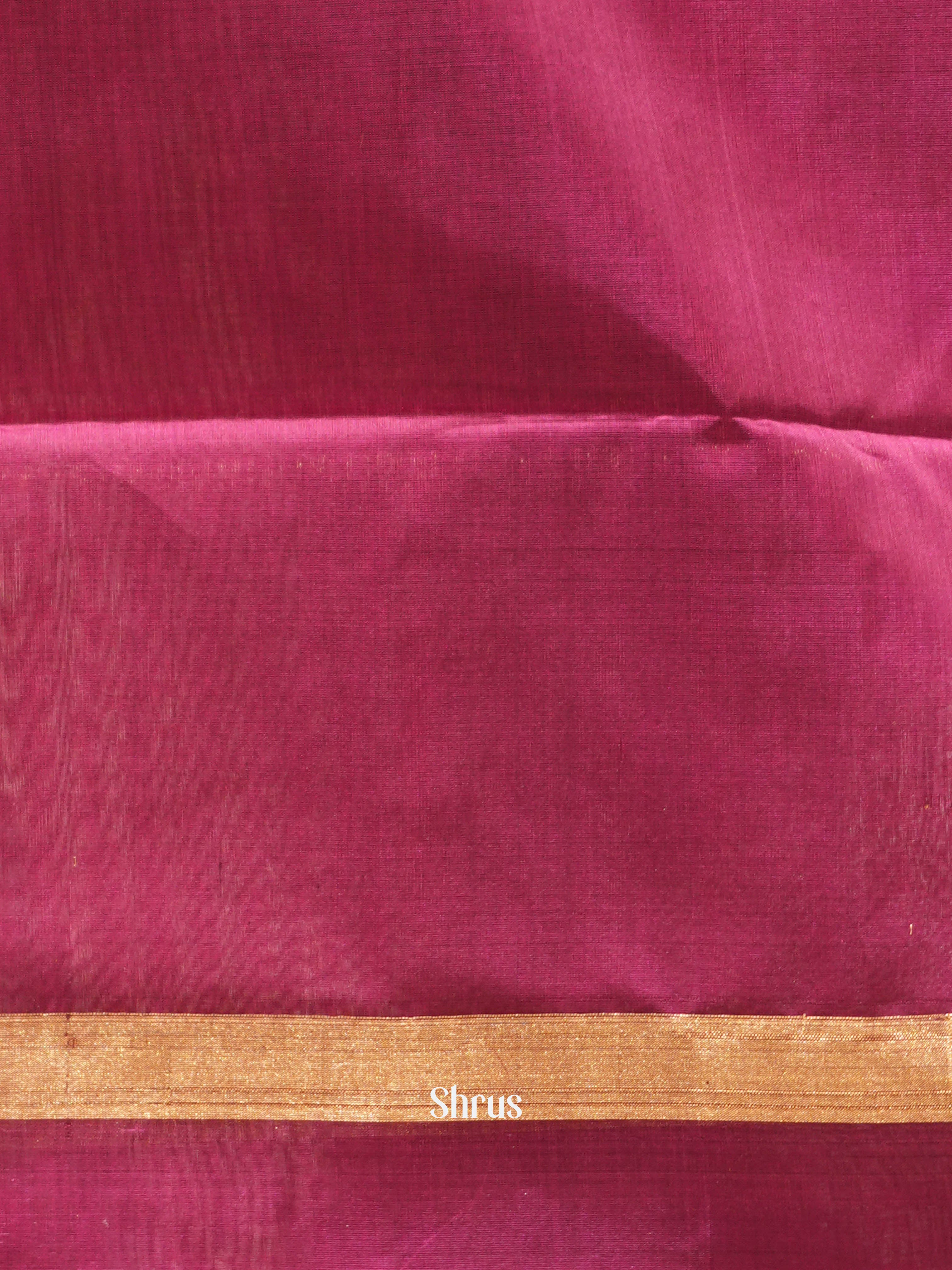 Brick  & Maroon - Silk Cotton Saree