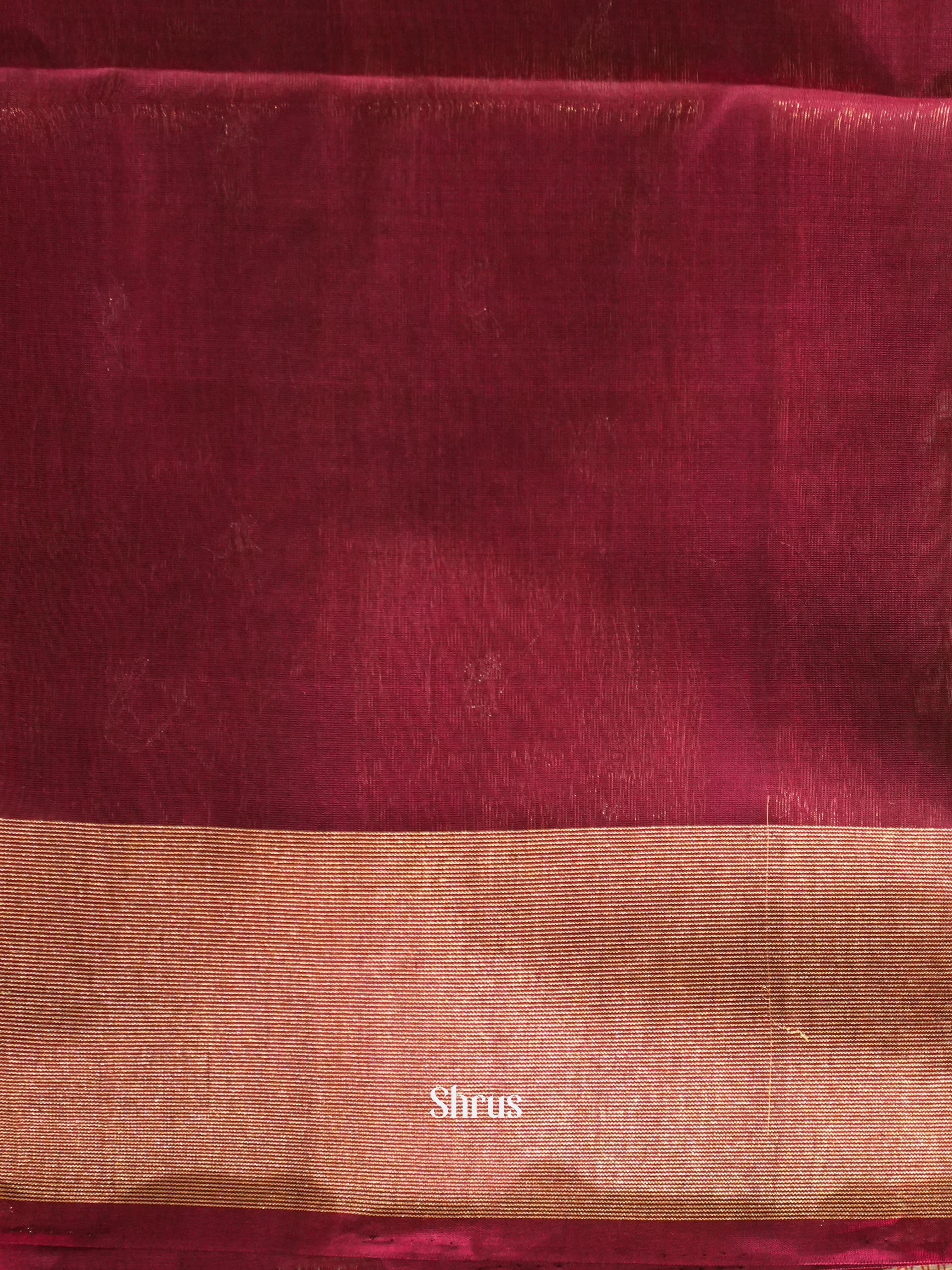 Green & Maroon - Silk cotton Saree