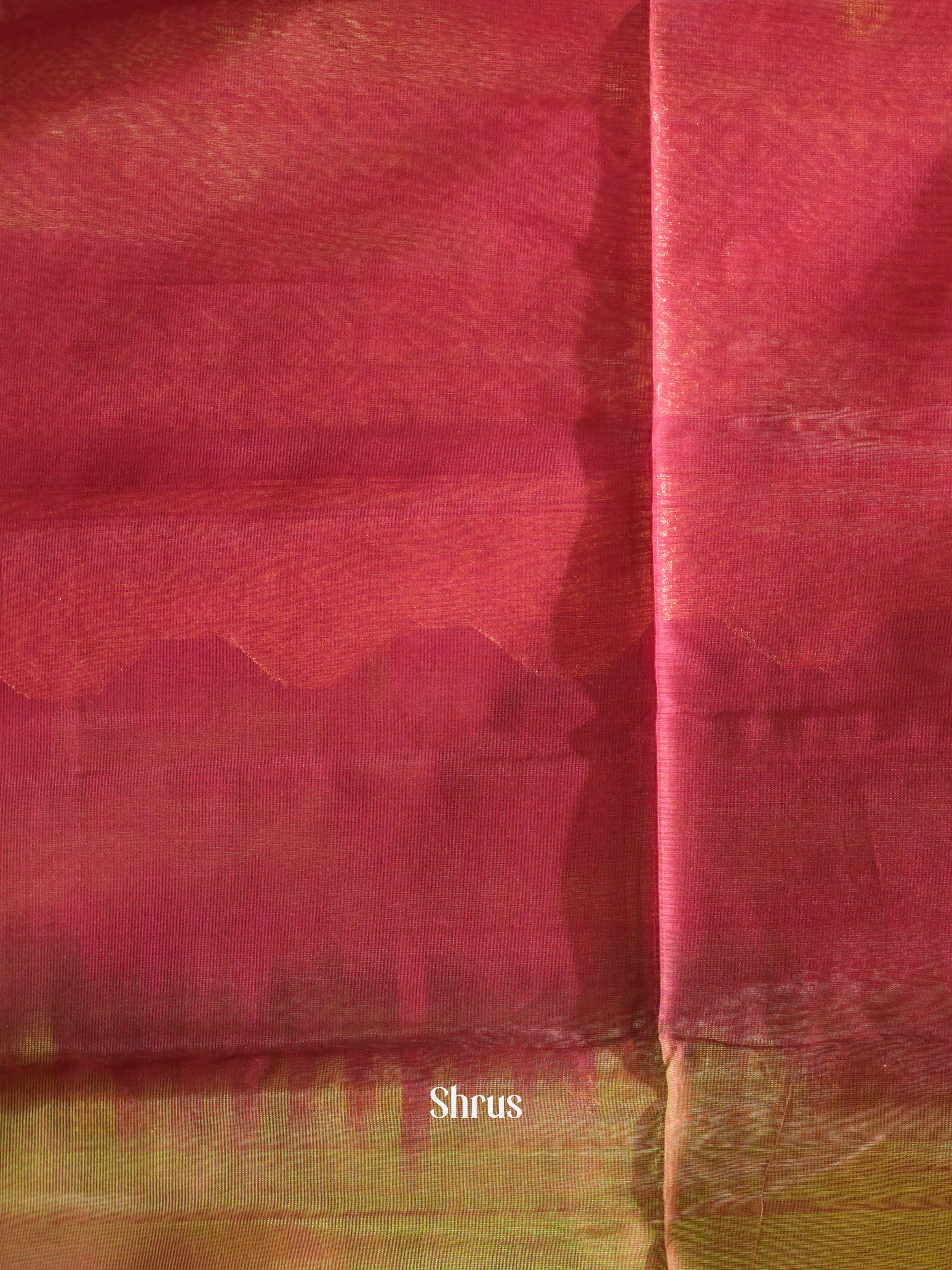 Double Shaded Brownish Green & Maroon - Silk Cotton Saree