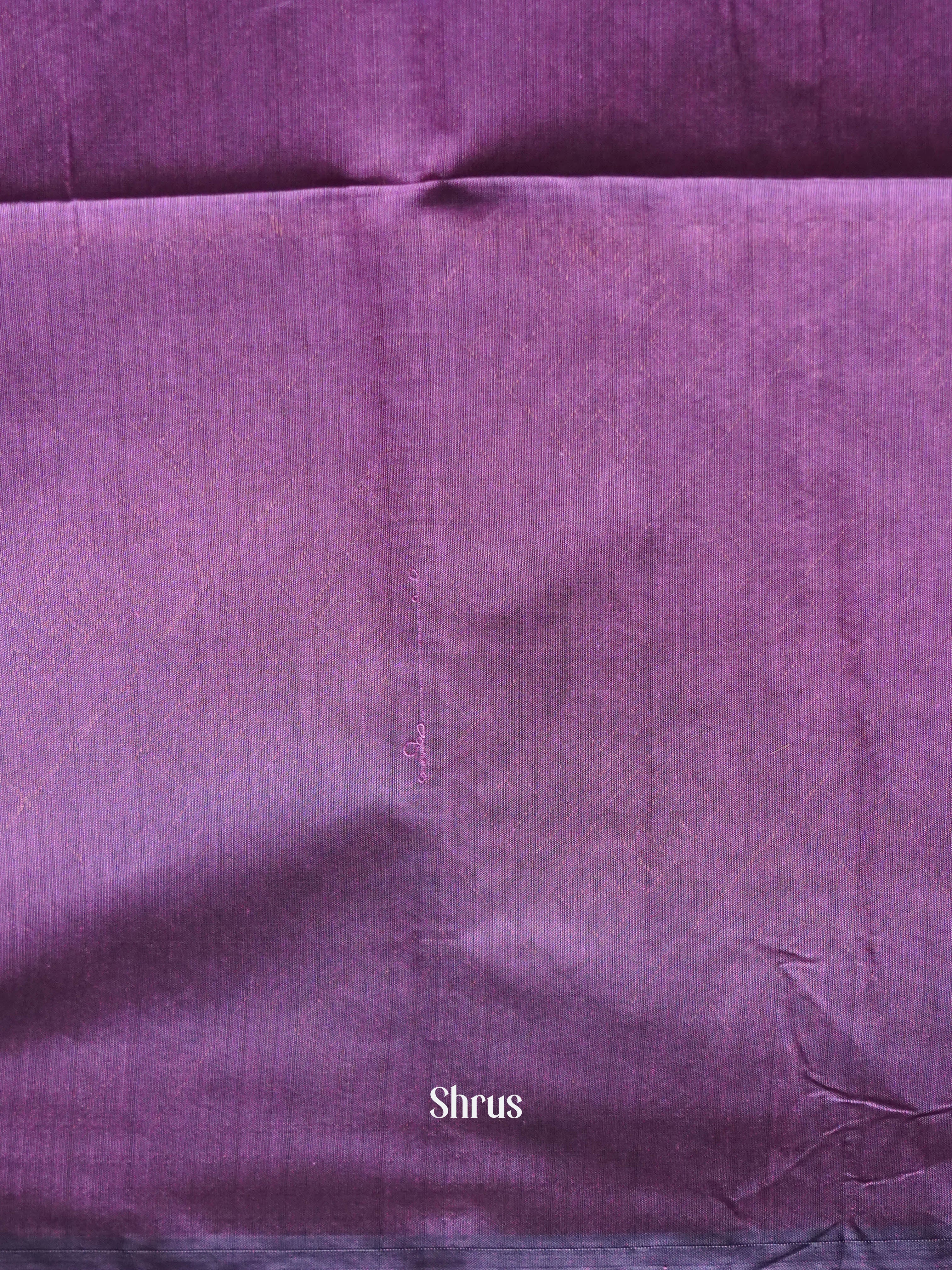 Brown & Purple   - Semi Silkcotton Saree