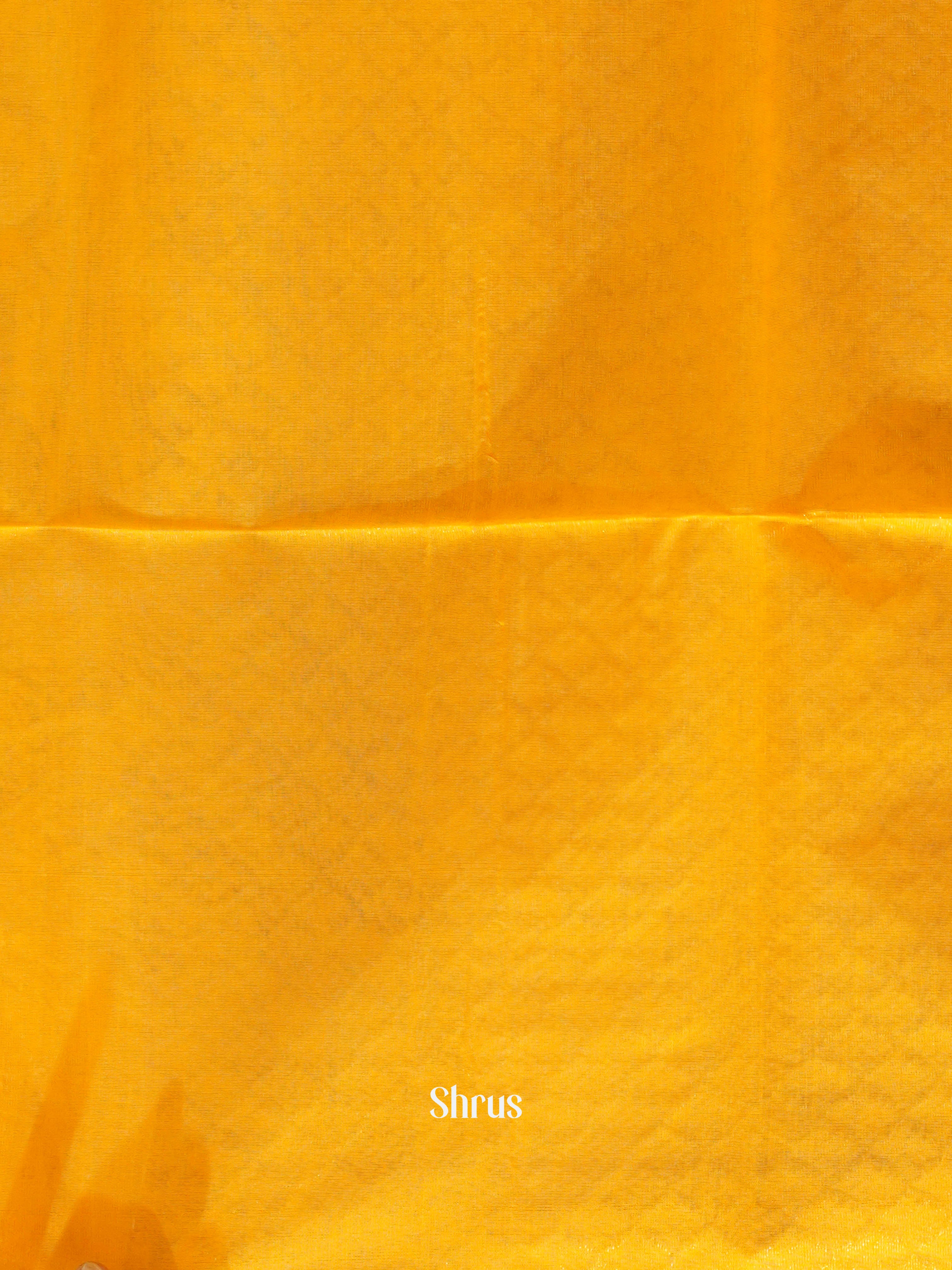 Brown &  Yellow - Semi Silkcotton saree