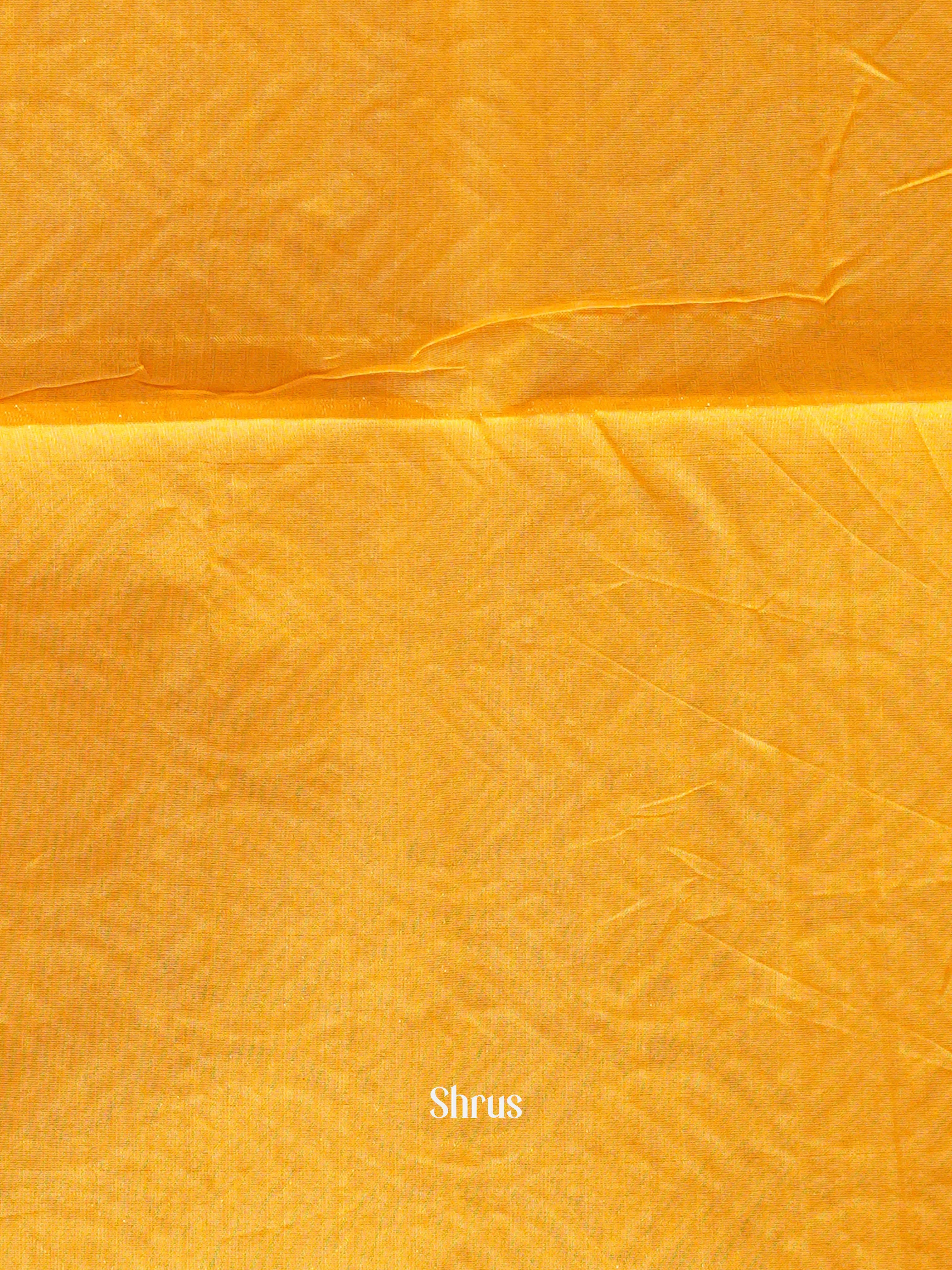 Brown & Yellow - Semi Silkcotton saree