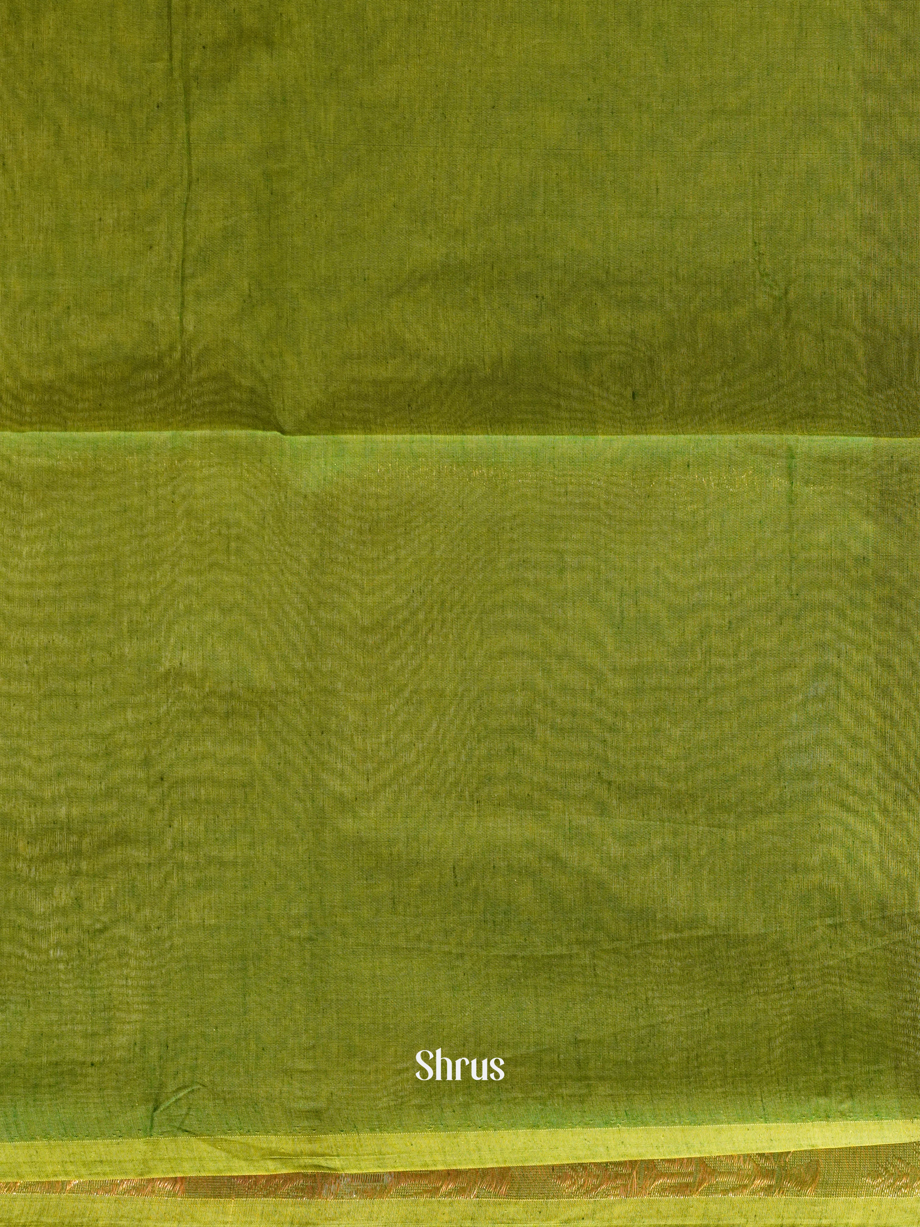 Yellow & Green - Semi Silkcotton saree