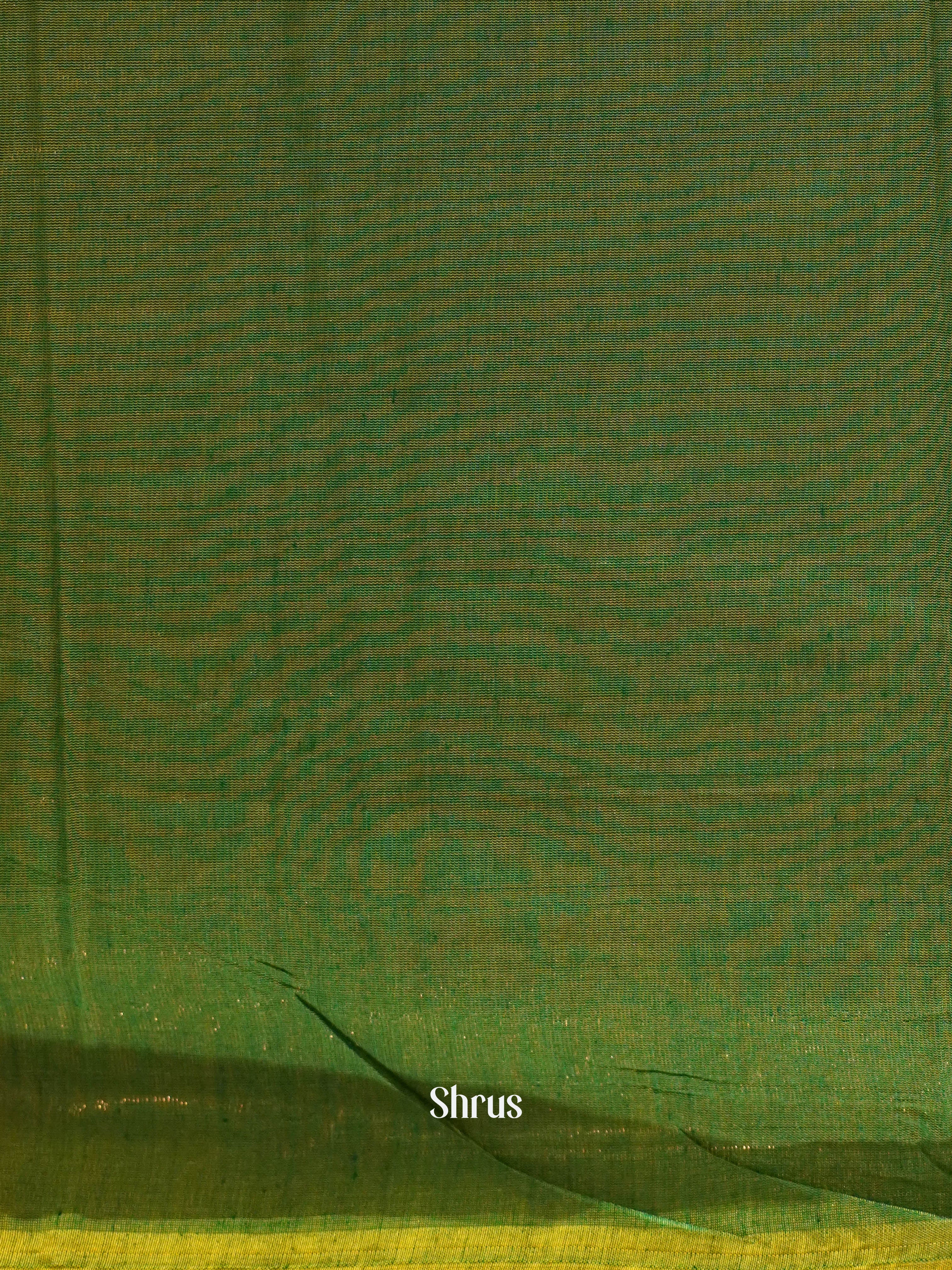 Brick  & Green - Semi Silkcotton Saree