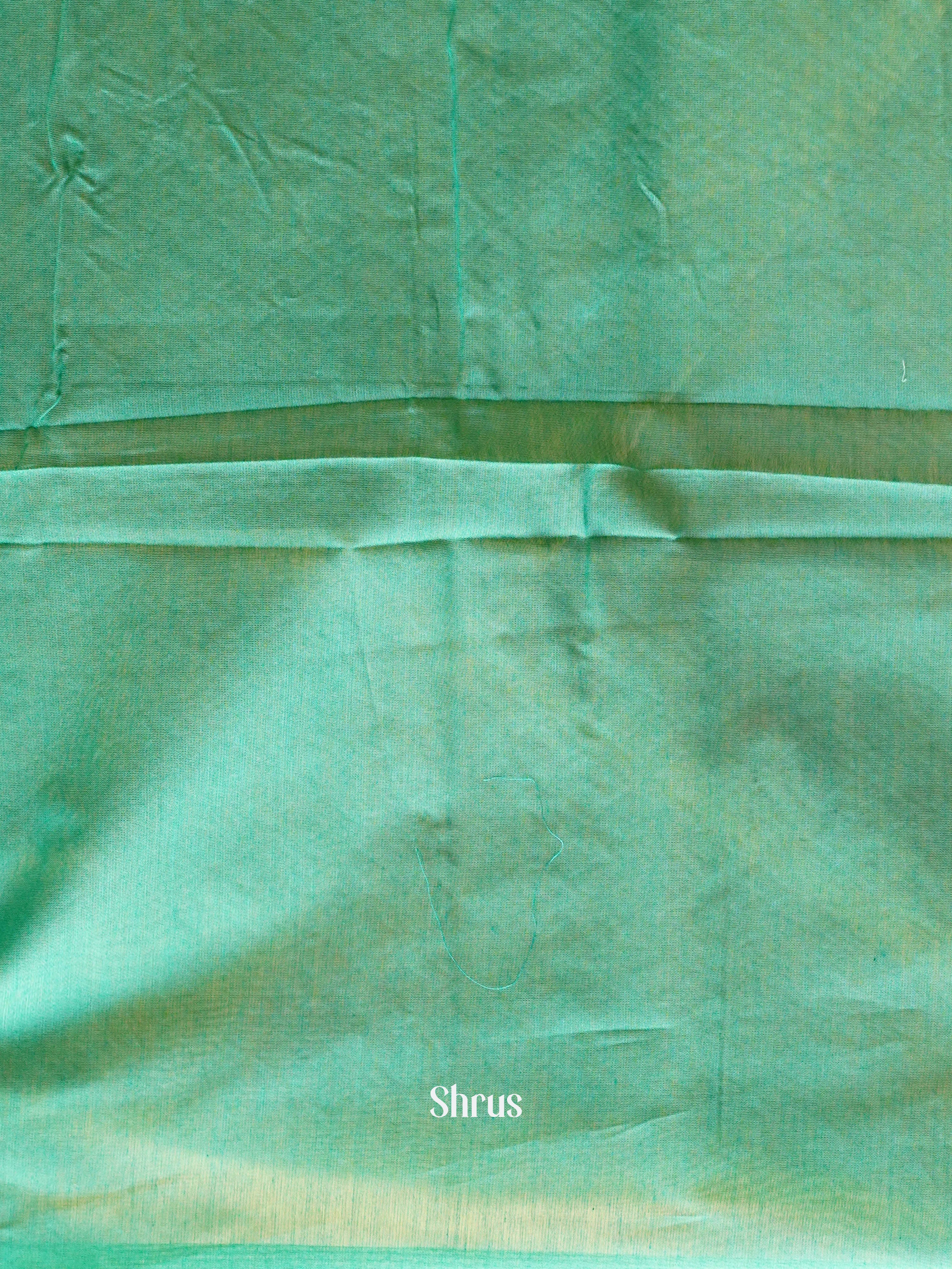 Mustard Yellow & Greenish Blue - Semi Silkcotton Saree