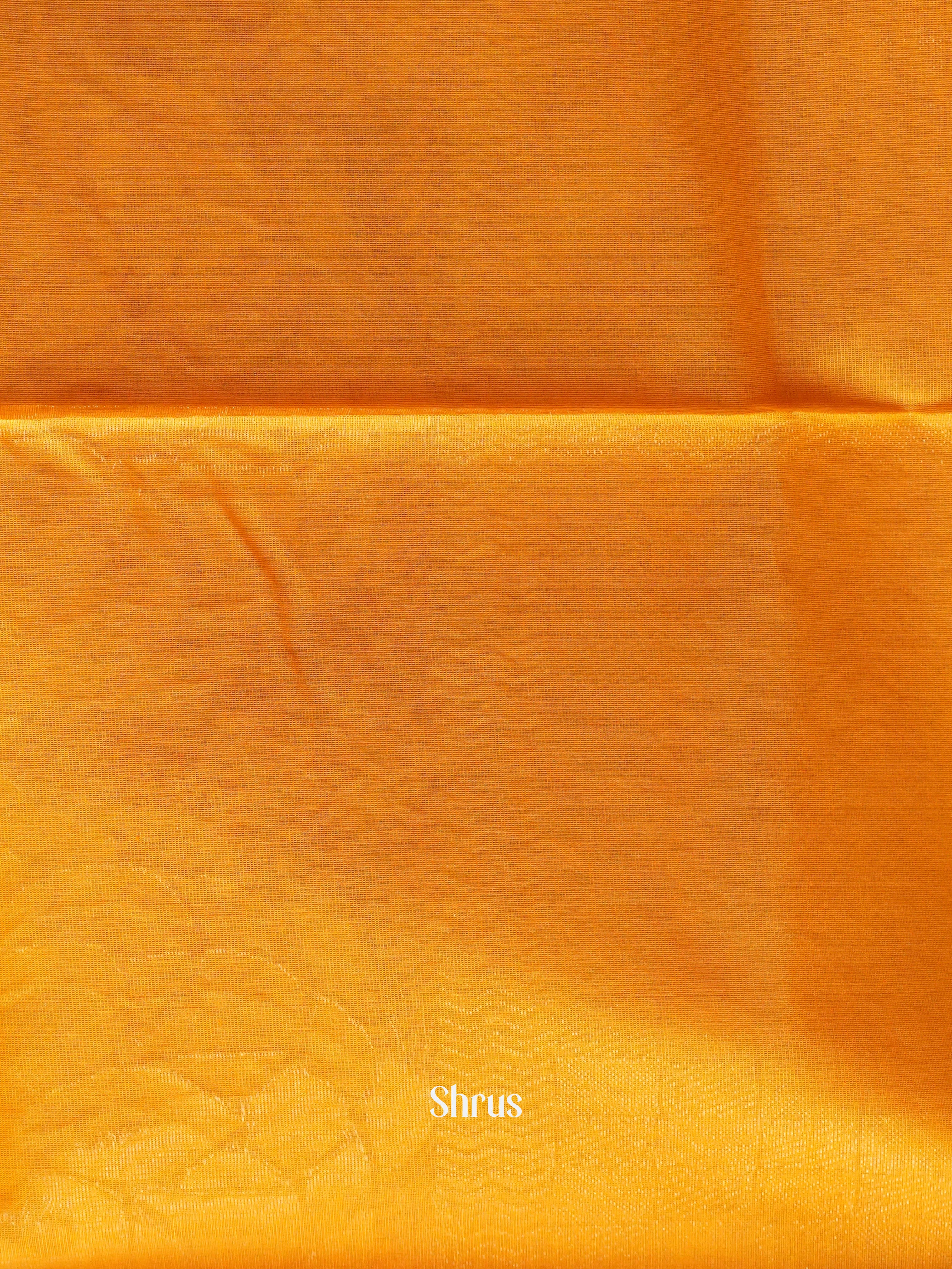 Red & Mustard Orange  - Semi Silkcotton Saree