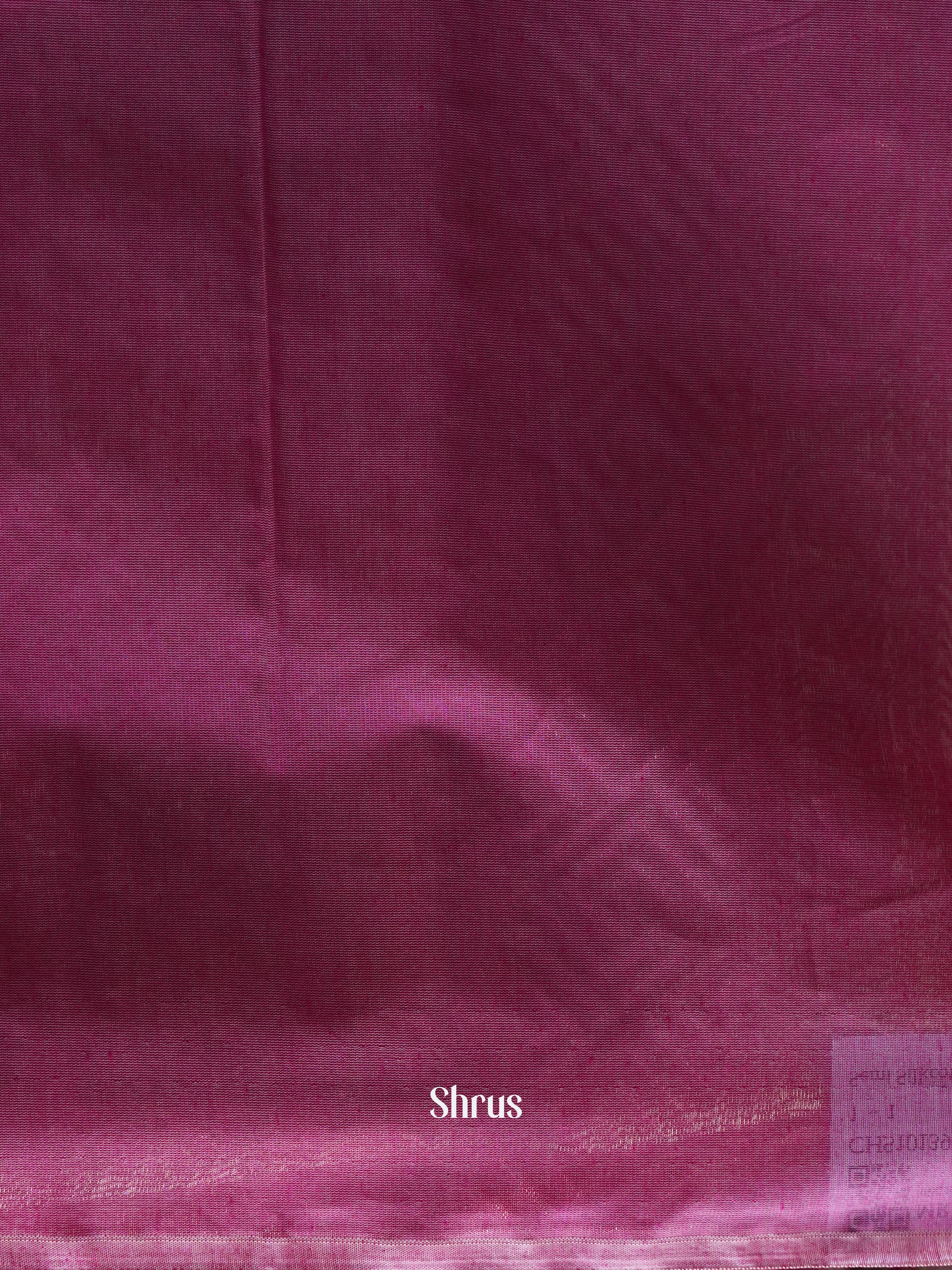 Greenish Yellow & Pink  - Semi Silkcotton Saree