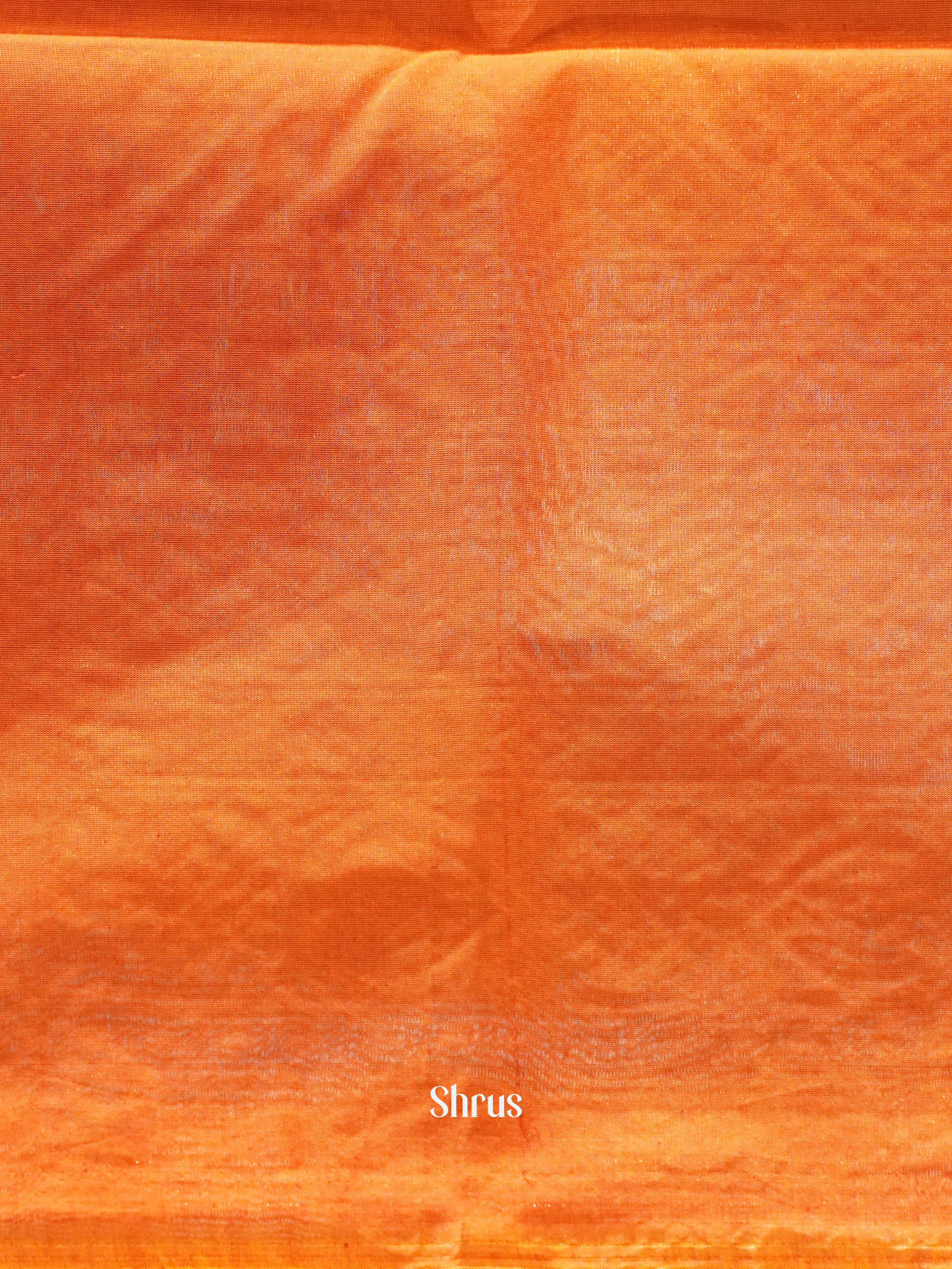 Blue & Orange - Semi Silkcotton Saree