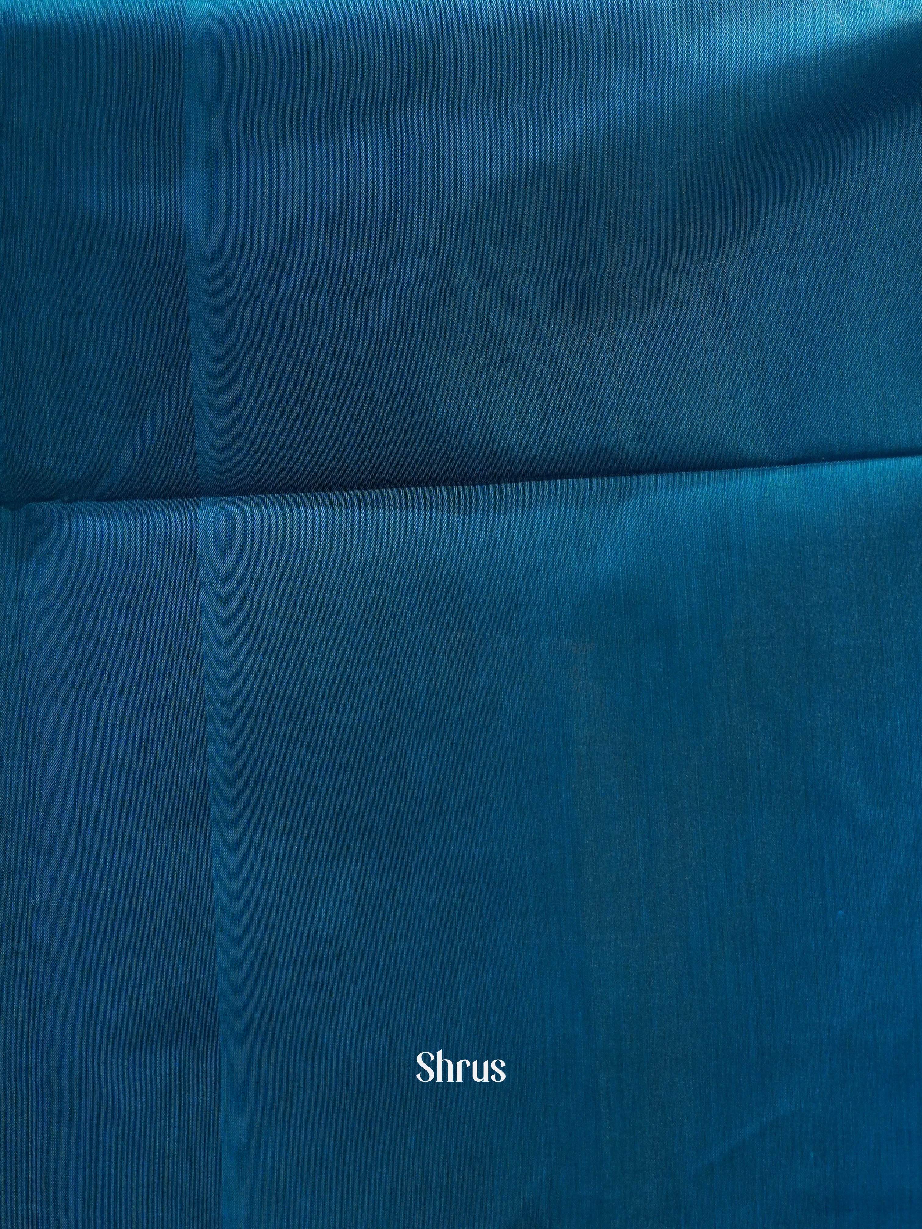 Blue(Single Tone) - Semi Silkcotton Saree