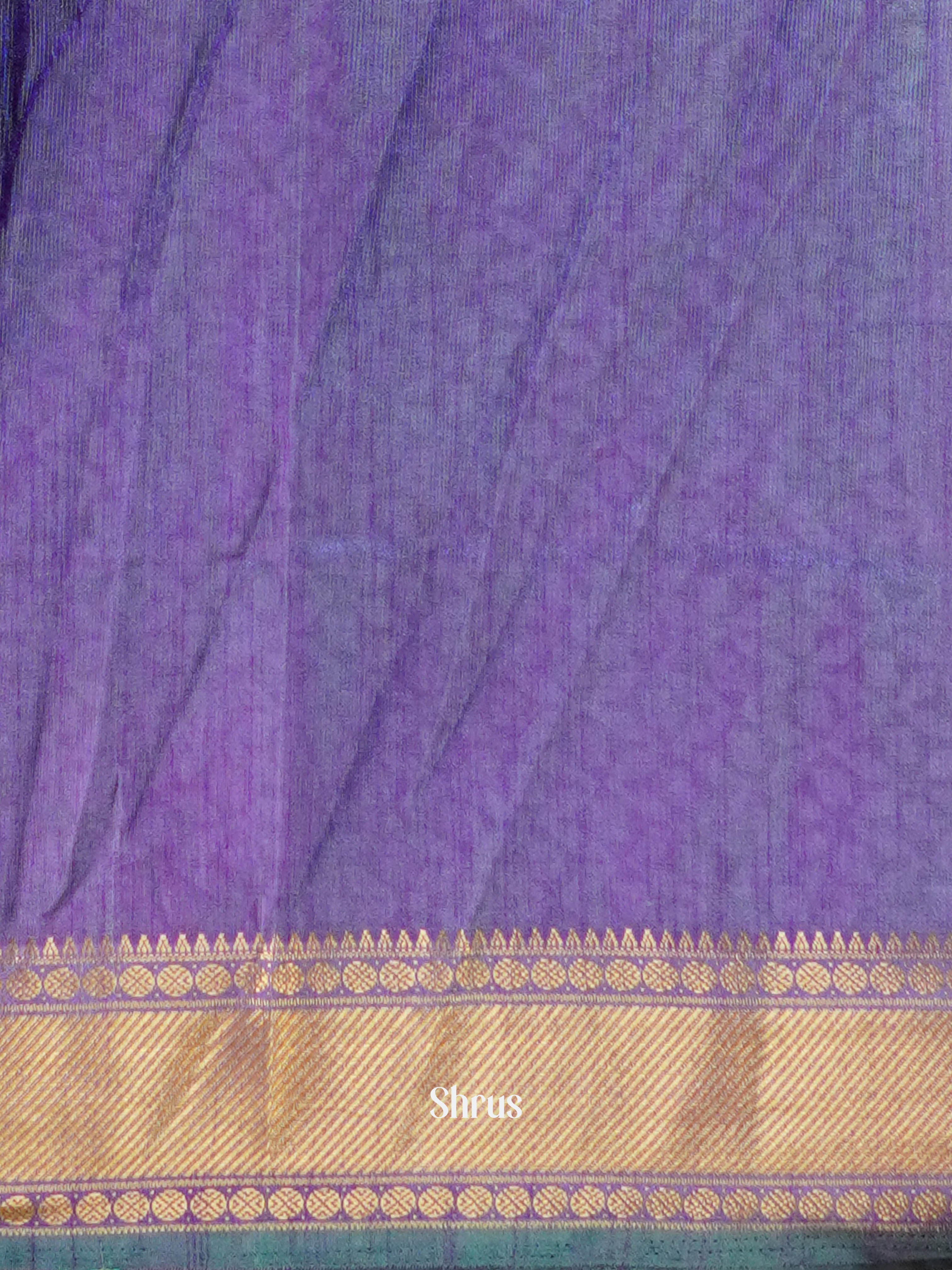 Teal & Purple  - Semi Patola Saree