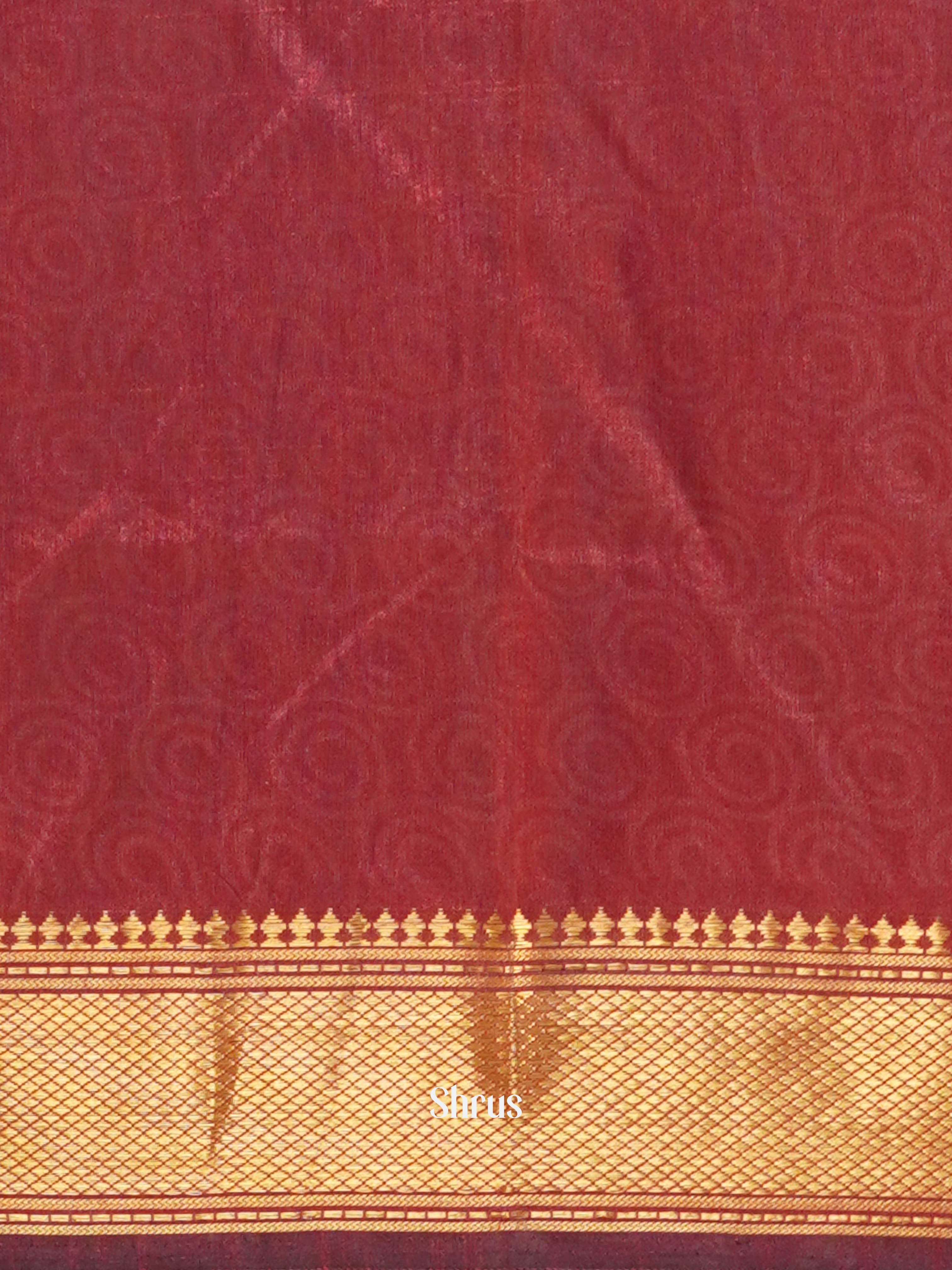 Black & Maroon  - Semi Patola Saree