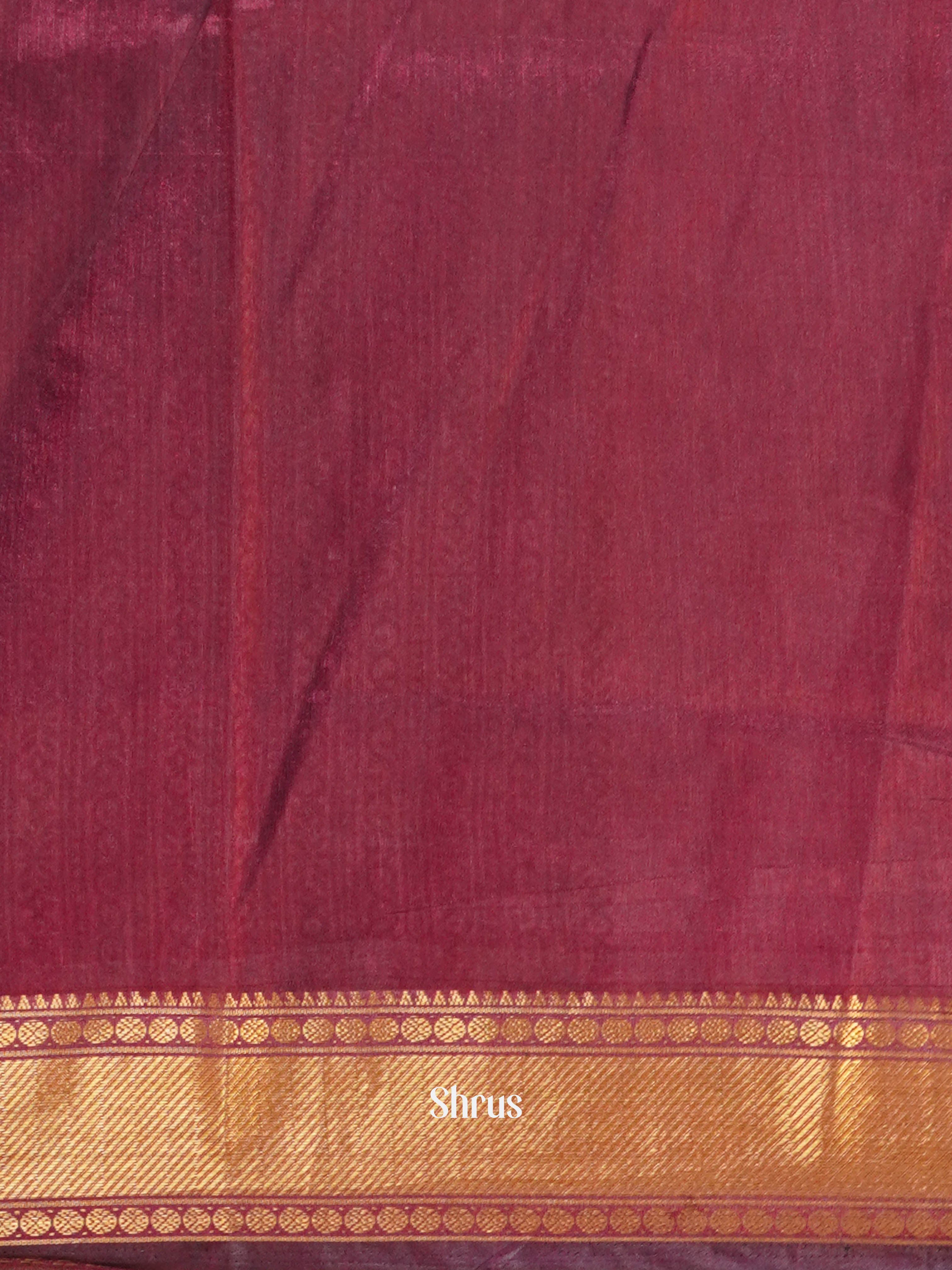 Black & Maroon  - Semi Patola Saree