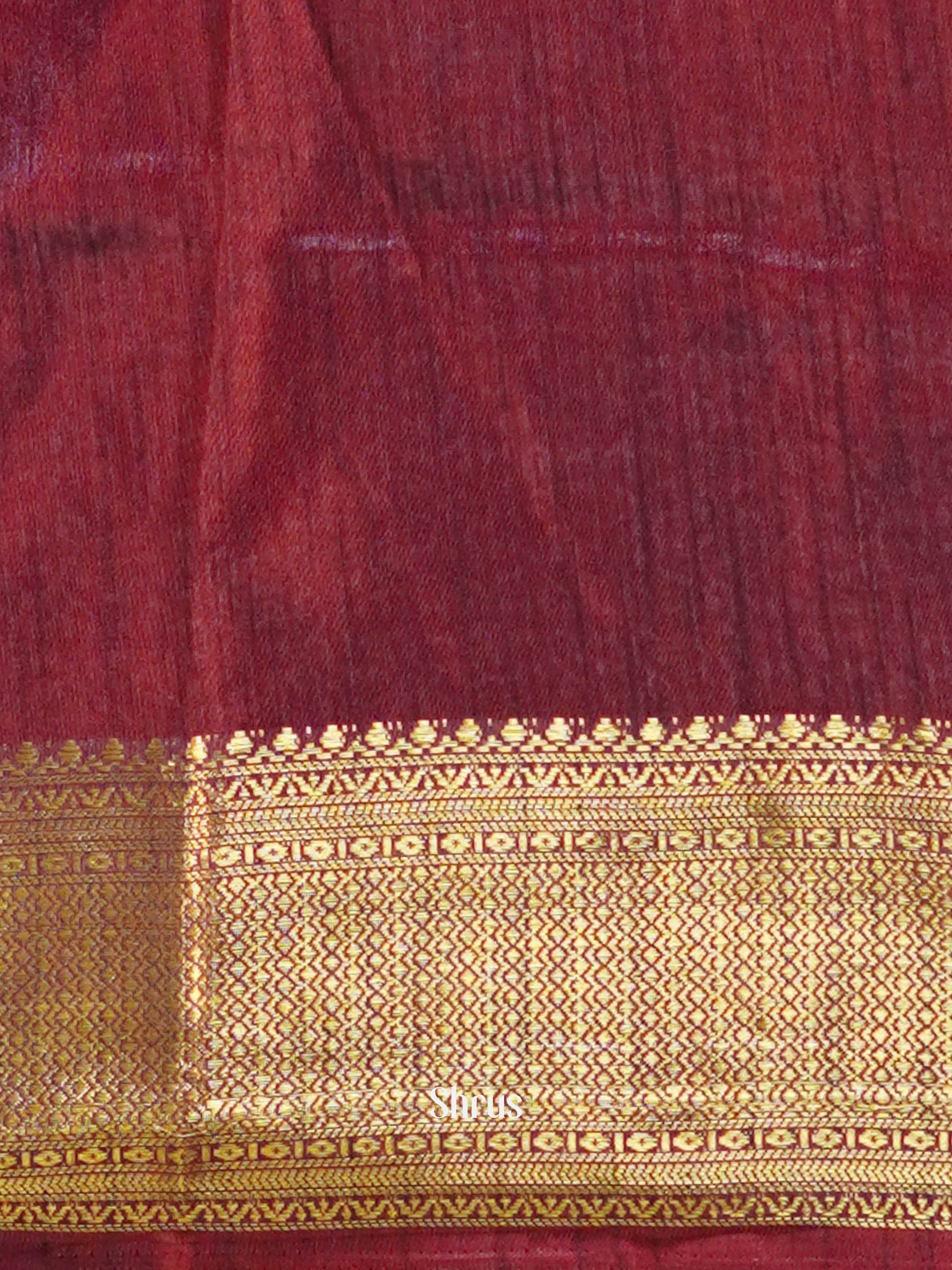 Red & Maroon  - Semi Patola Saree