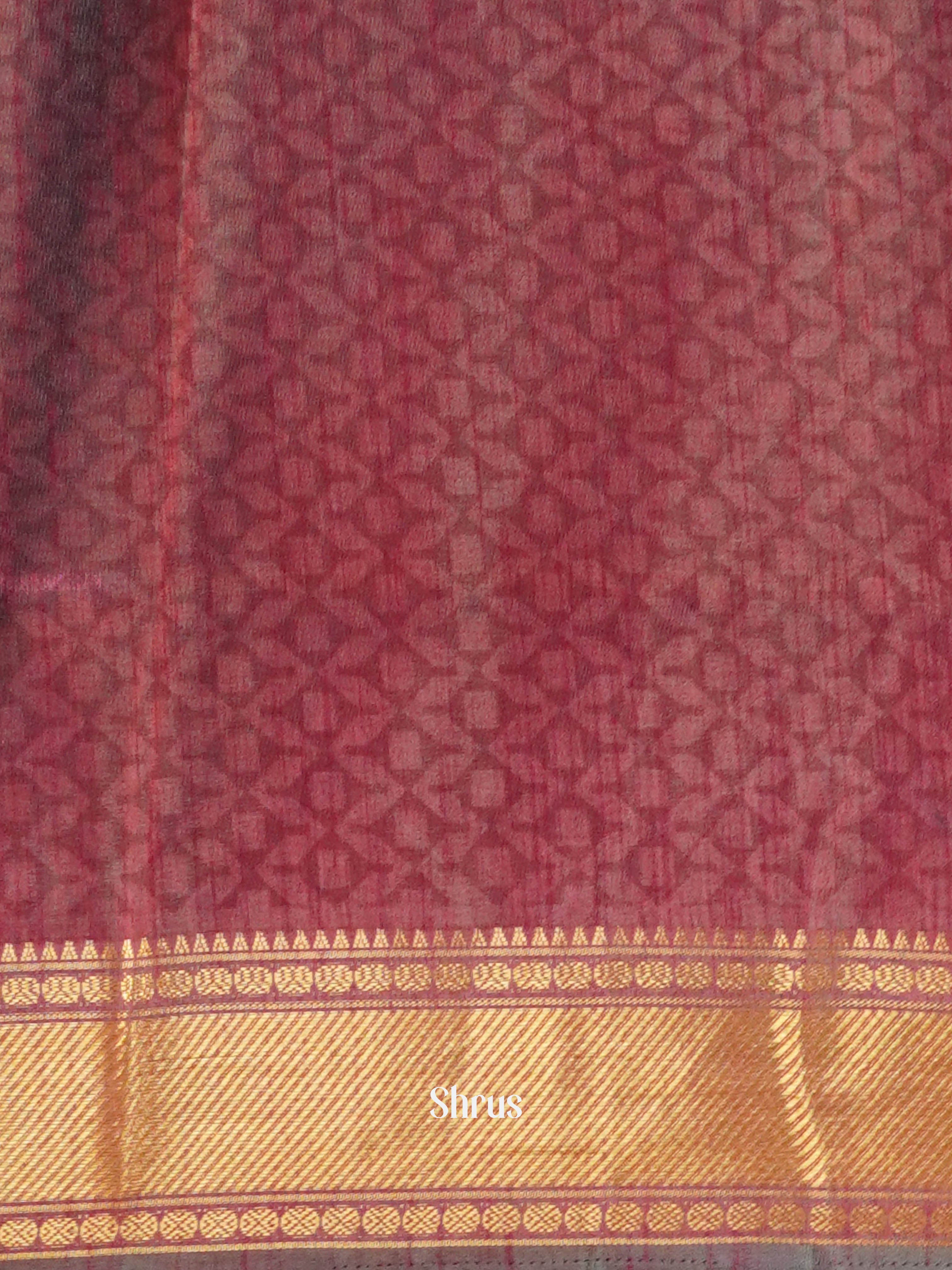 Green & Brown  - Semi Patola Saree