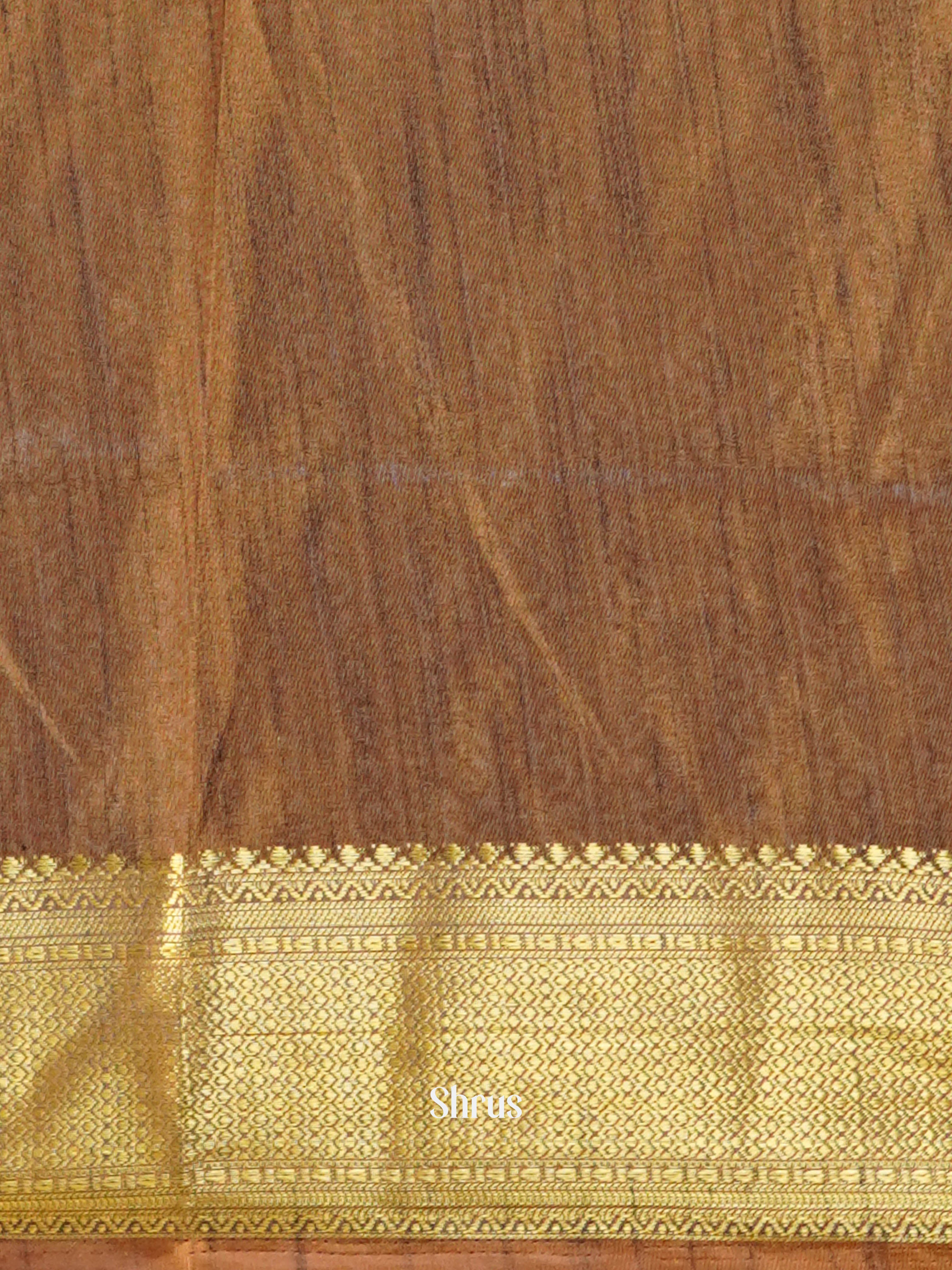 Golden Orange & Brown   - Semi Patola Saree