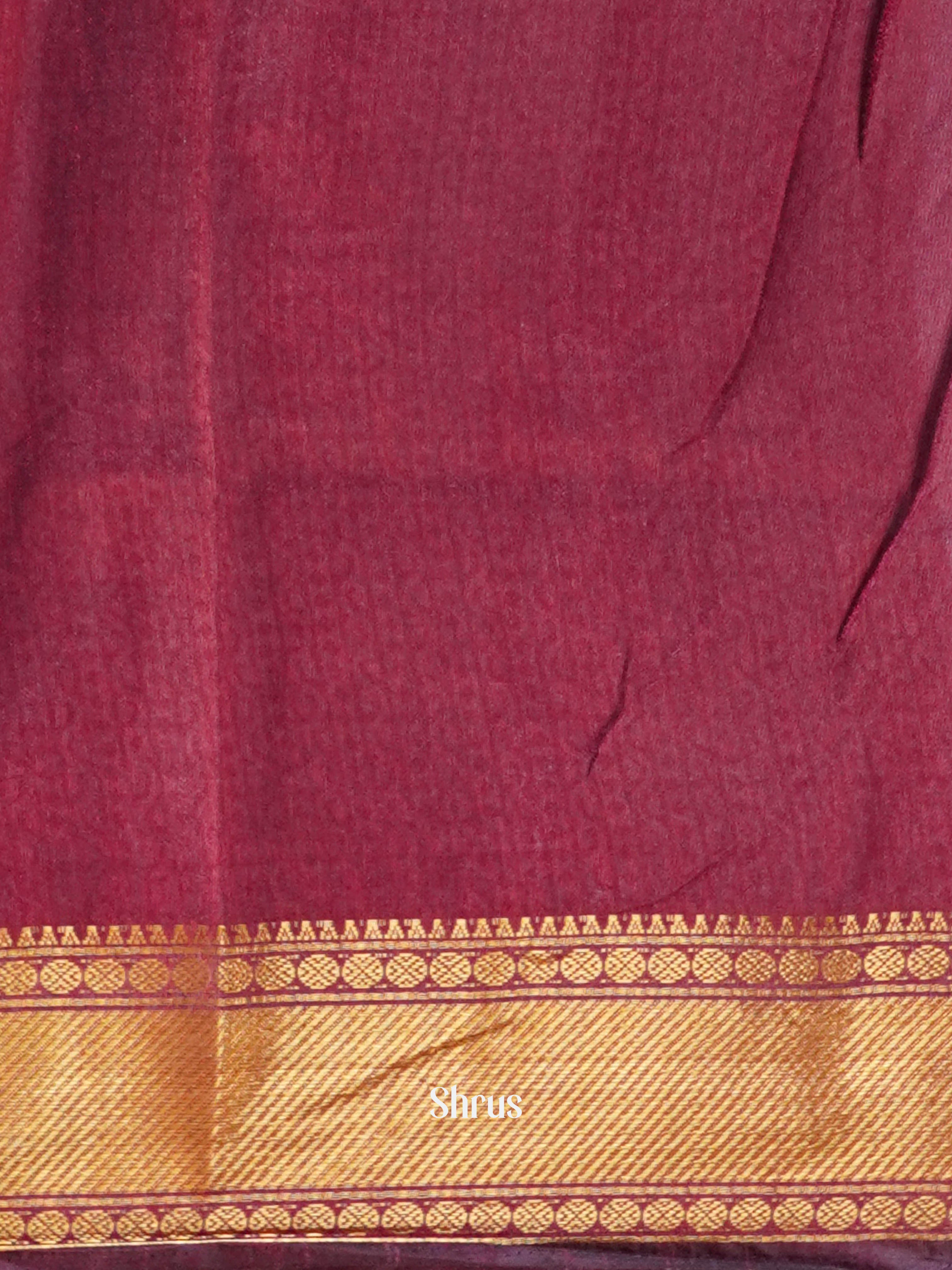 Black & Maroon  - Semi Patola Saree