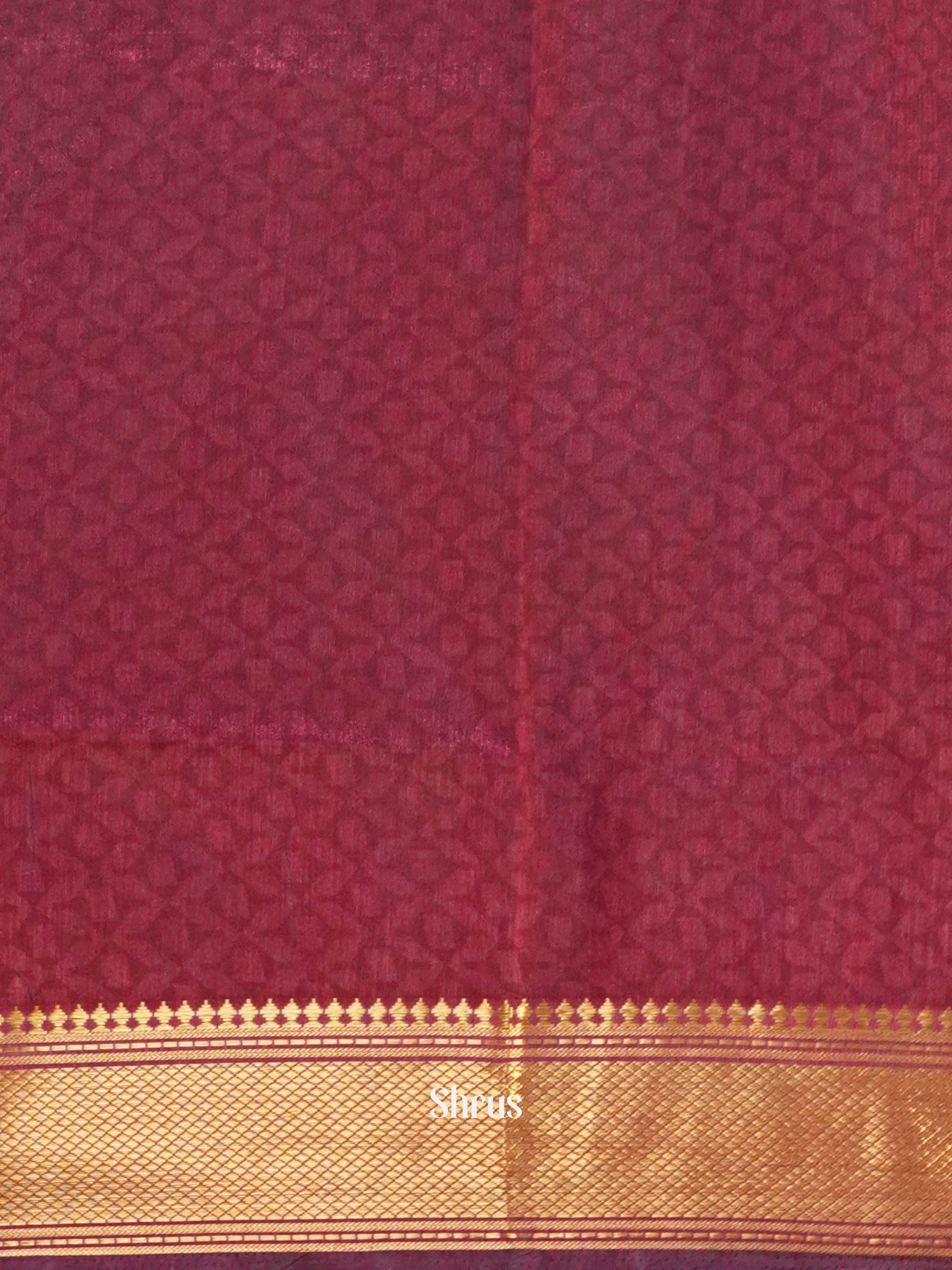 Black & Maroon  - Semi Patola Saree