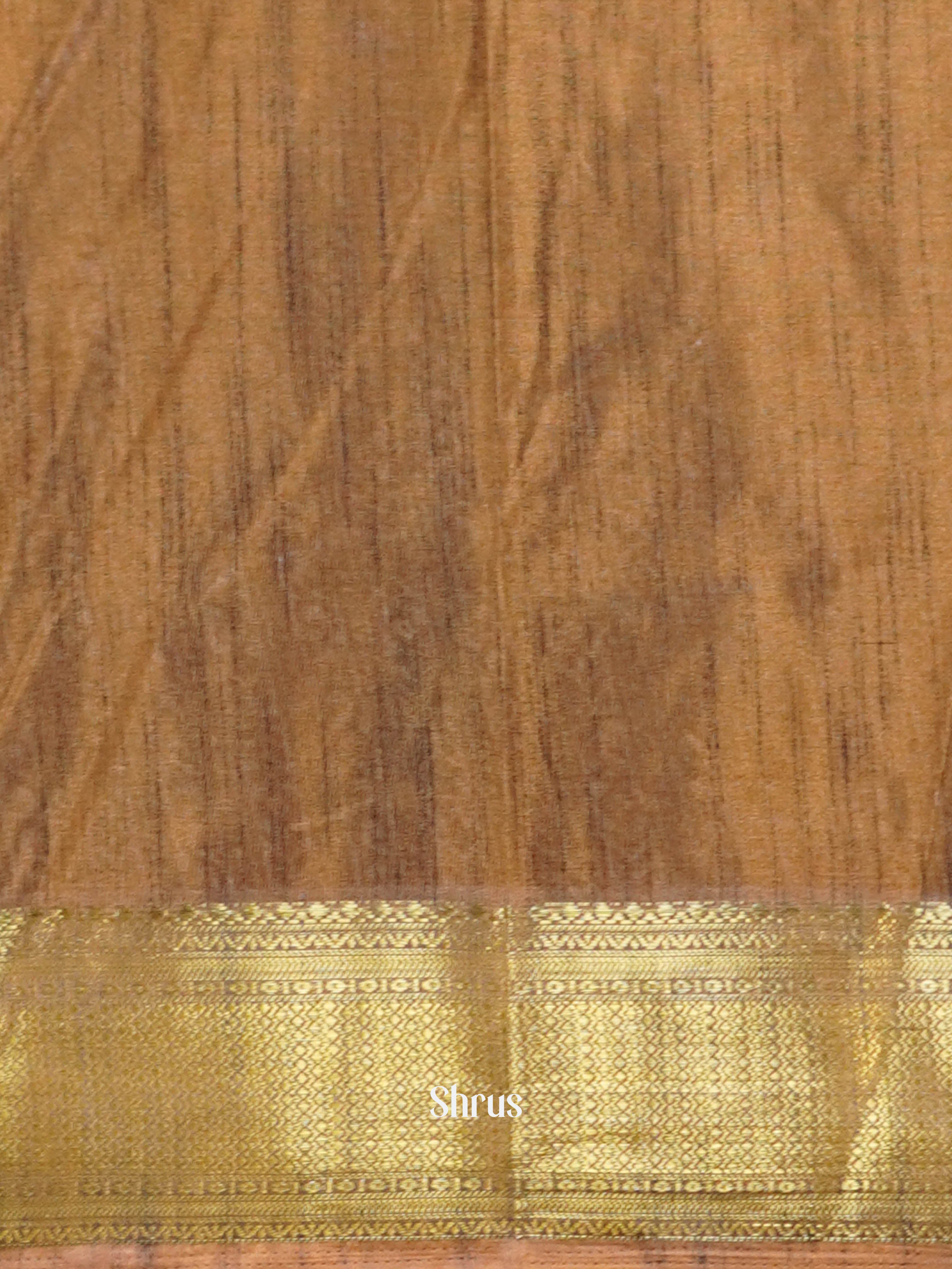 Golden Orange & Brown - Semi Patola saree