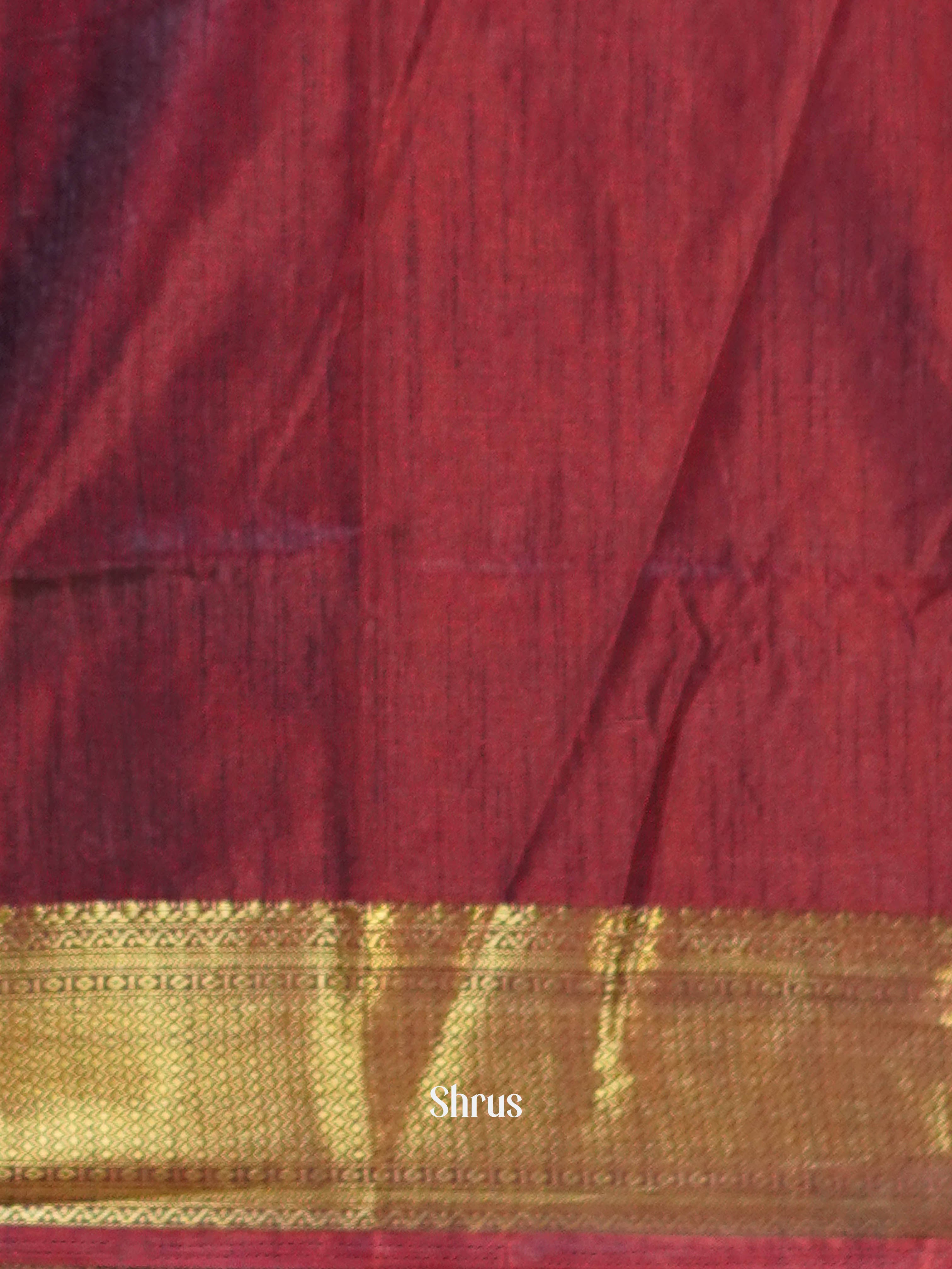 Red & Maroon - Semi Patola saree