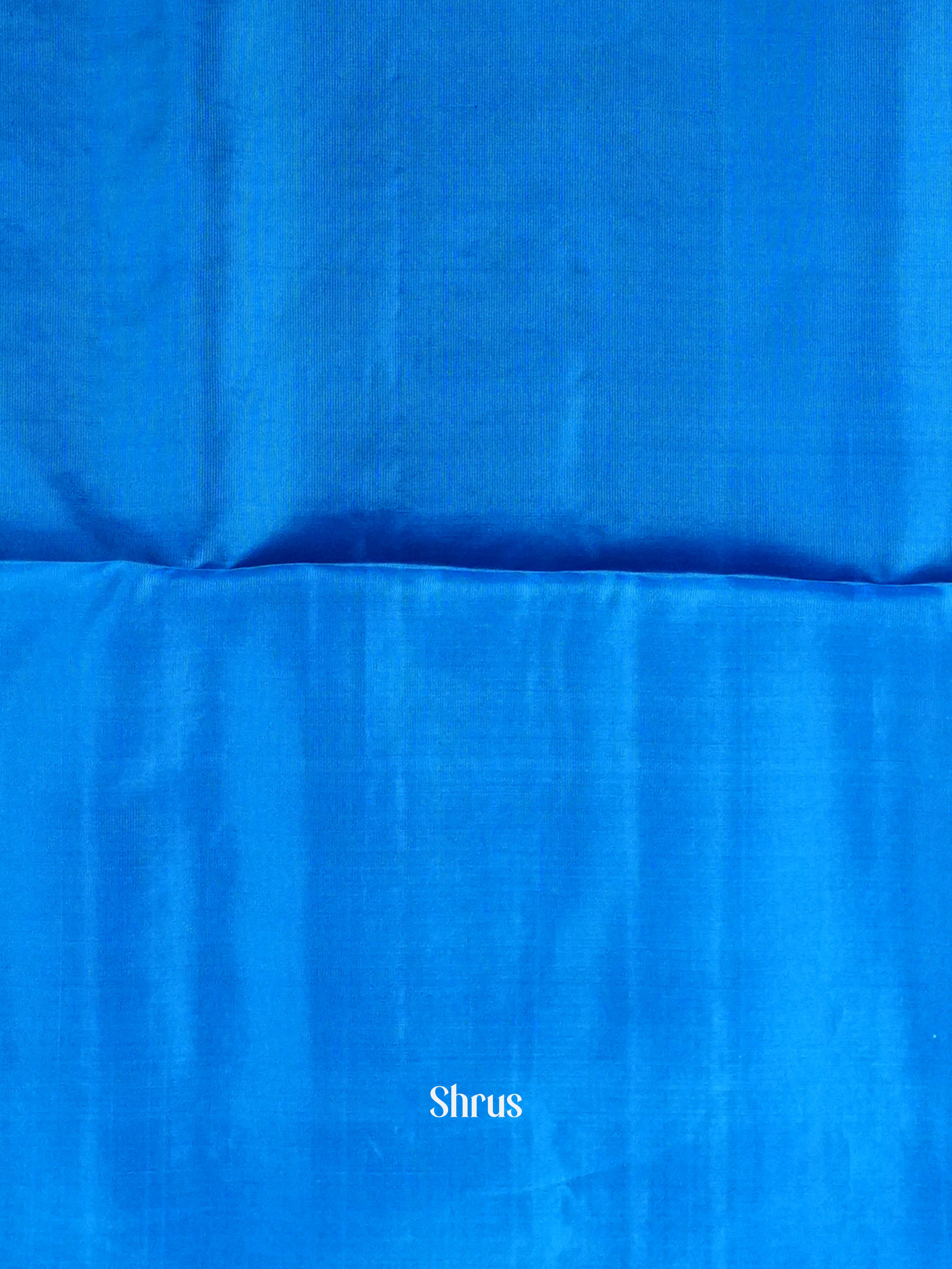 Fancy Blue  - Softsilk-halfpure Saree