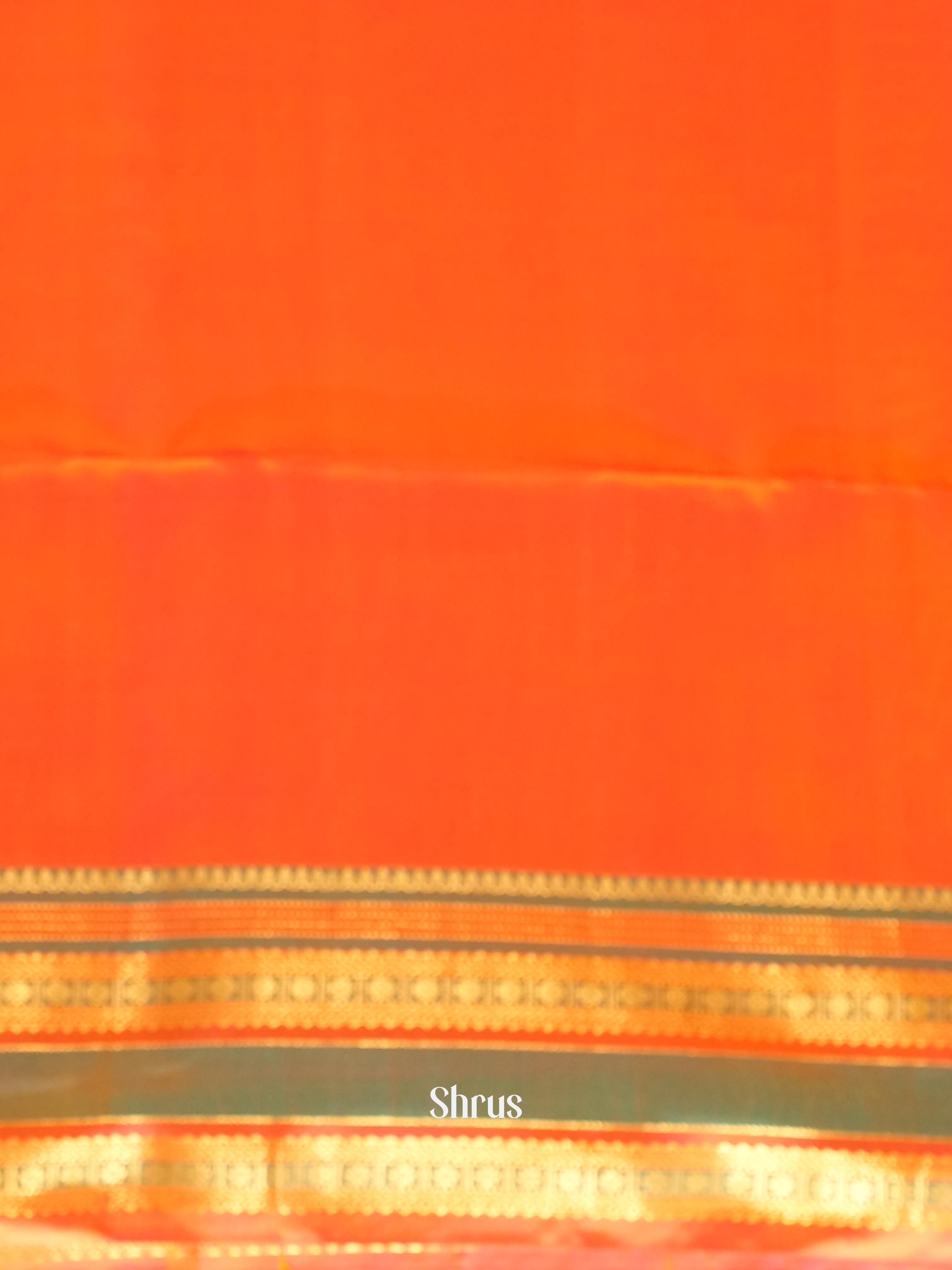 Yellow & Orange - Soft Silk Saree