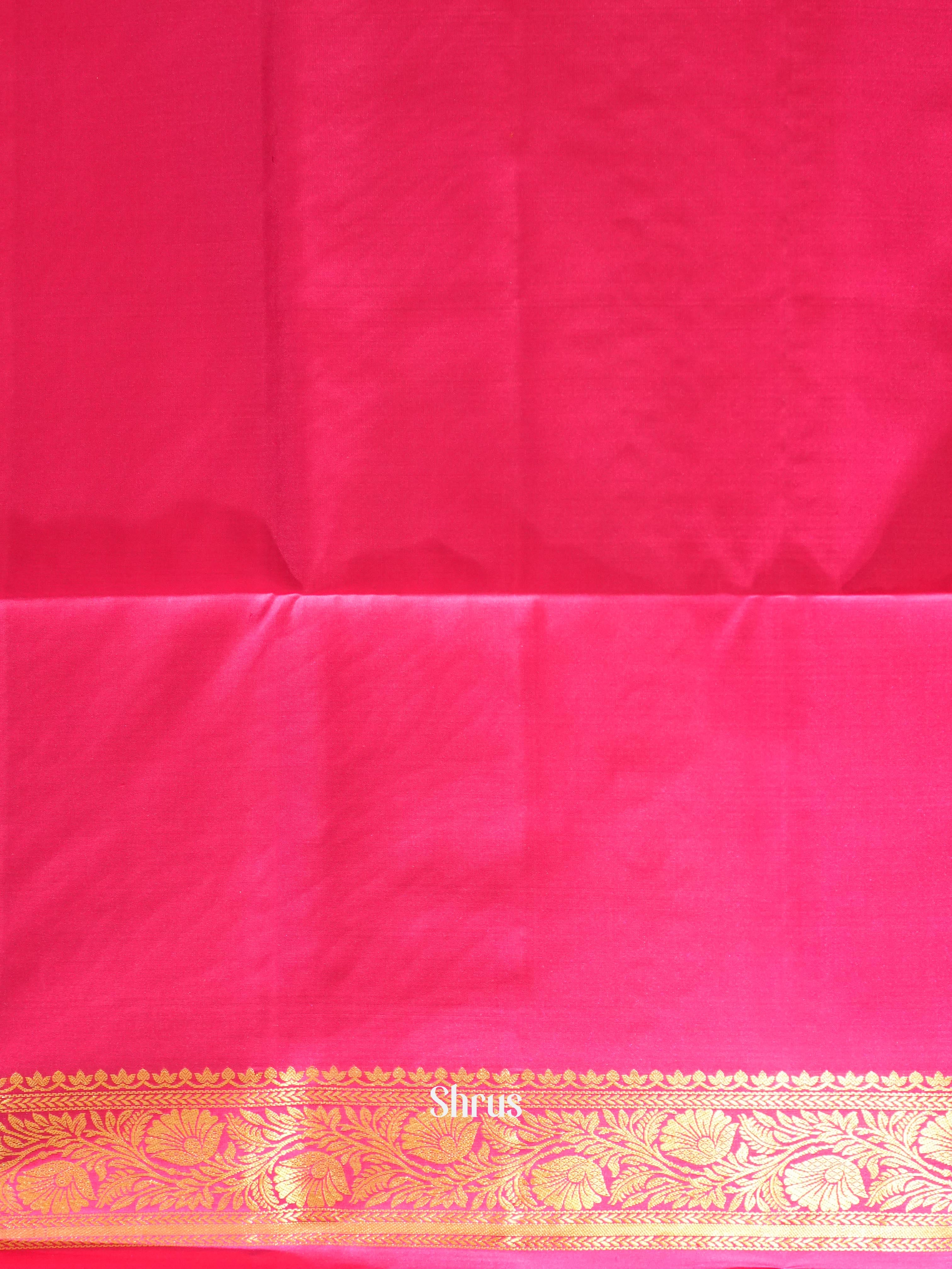 Orange & Pink - Soft Silk Saree