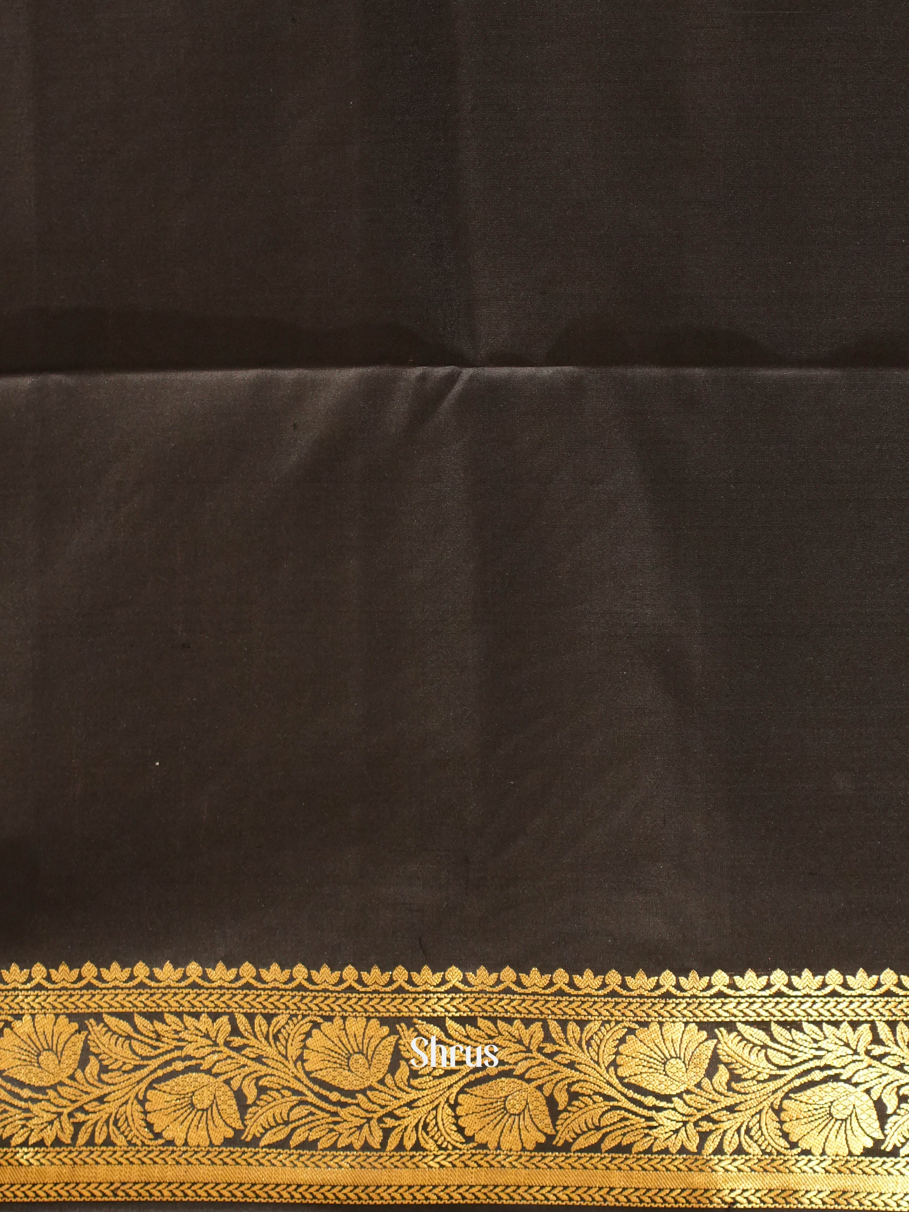 Beige & Black - Soft Silk Saree