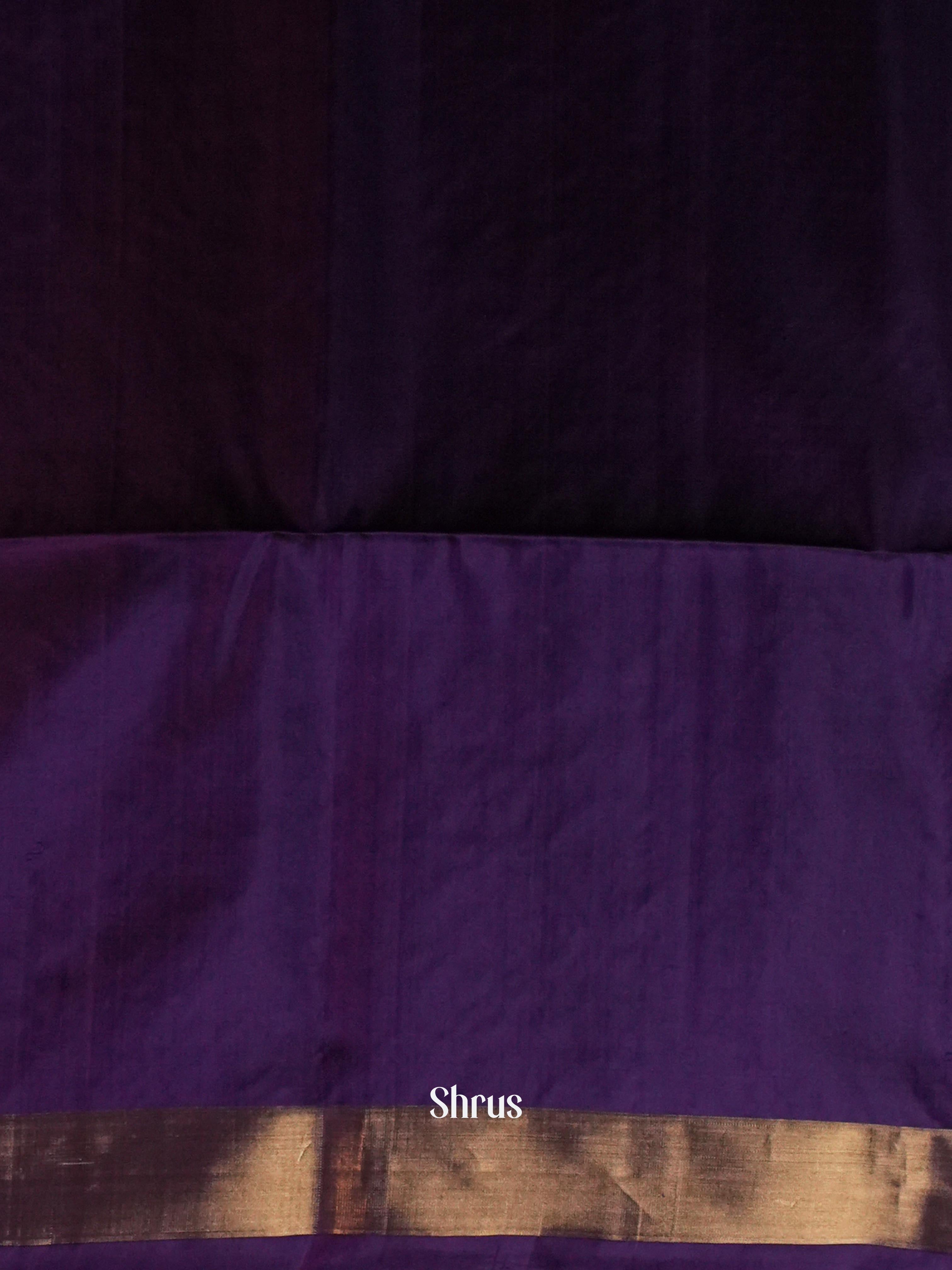 Deep Purple & Double Shaded Dark Green - Soft Silk Saree