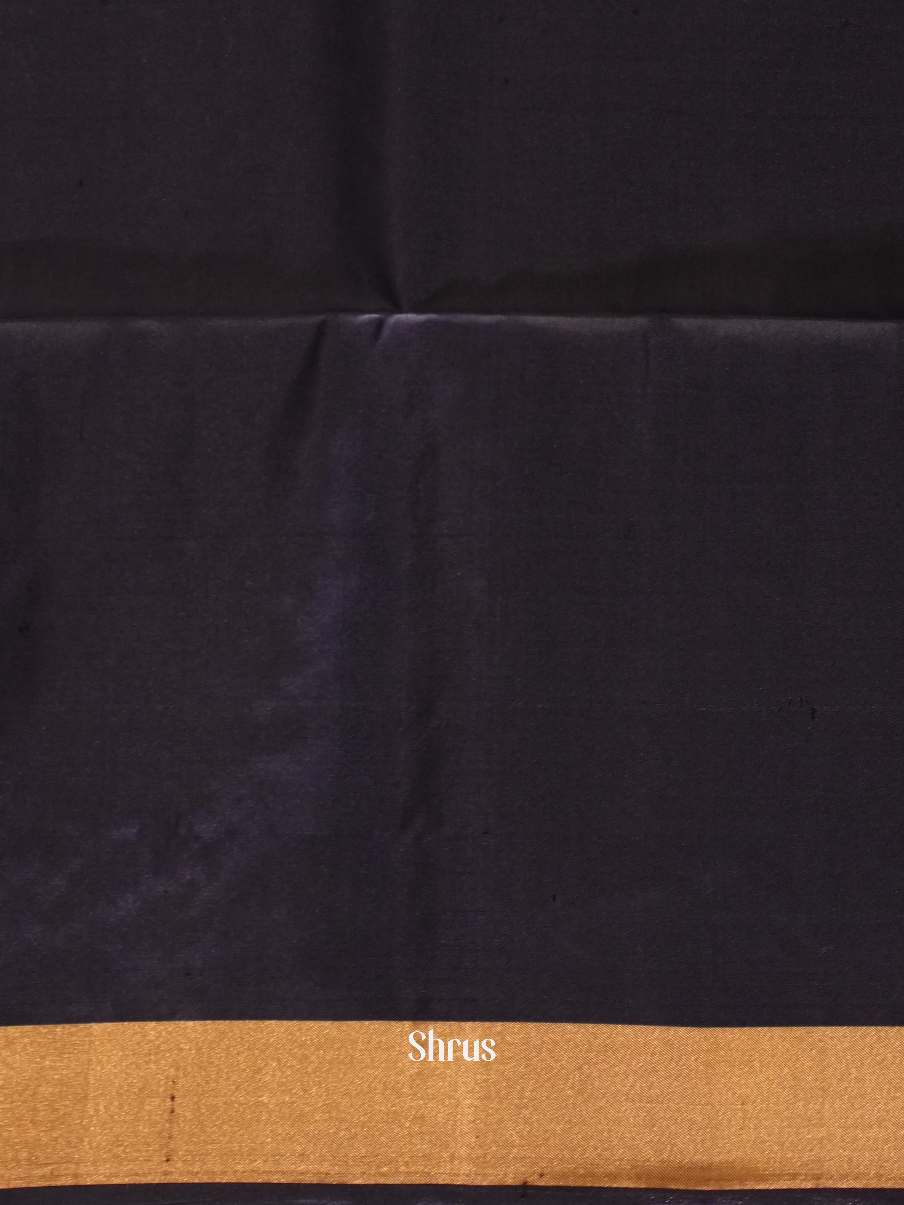 Brown & Navy Blue - Soft Silk Saree