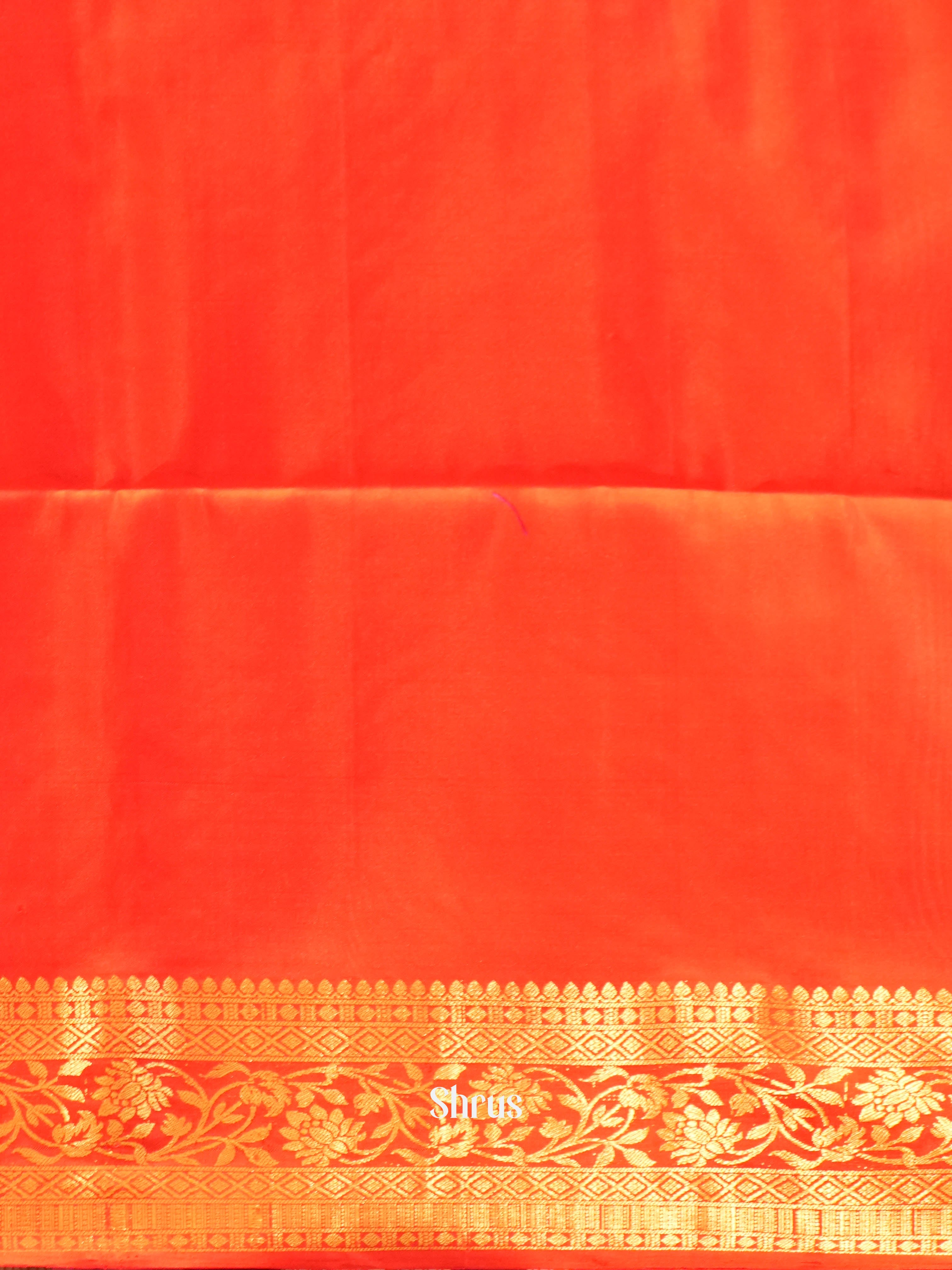 Mild Lavender & Red - Soft Silk Saree