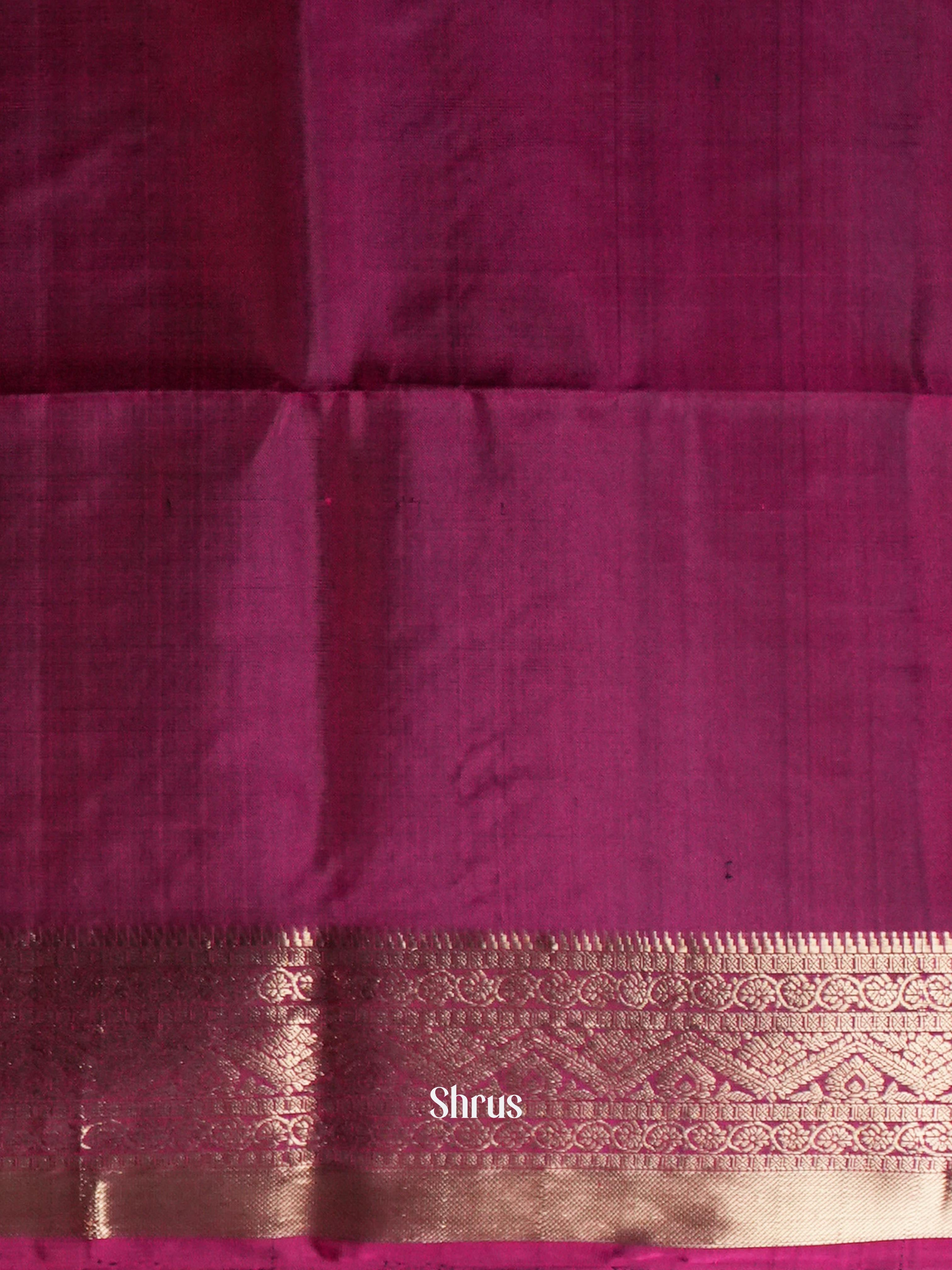 Yellow Green & Rose Maroon  - Soft Silk Saree