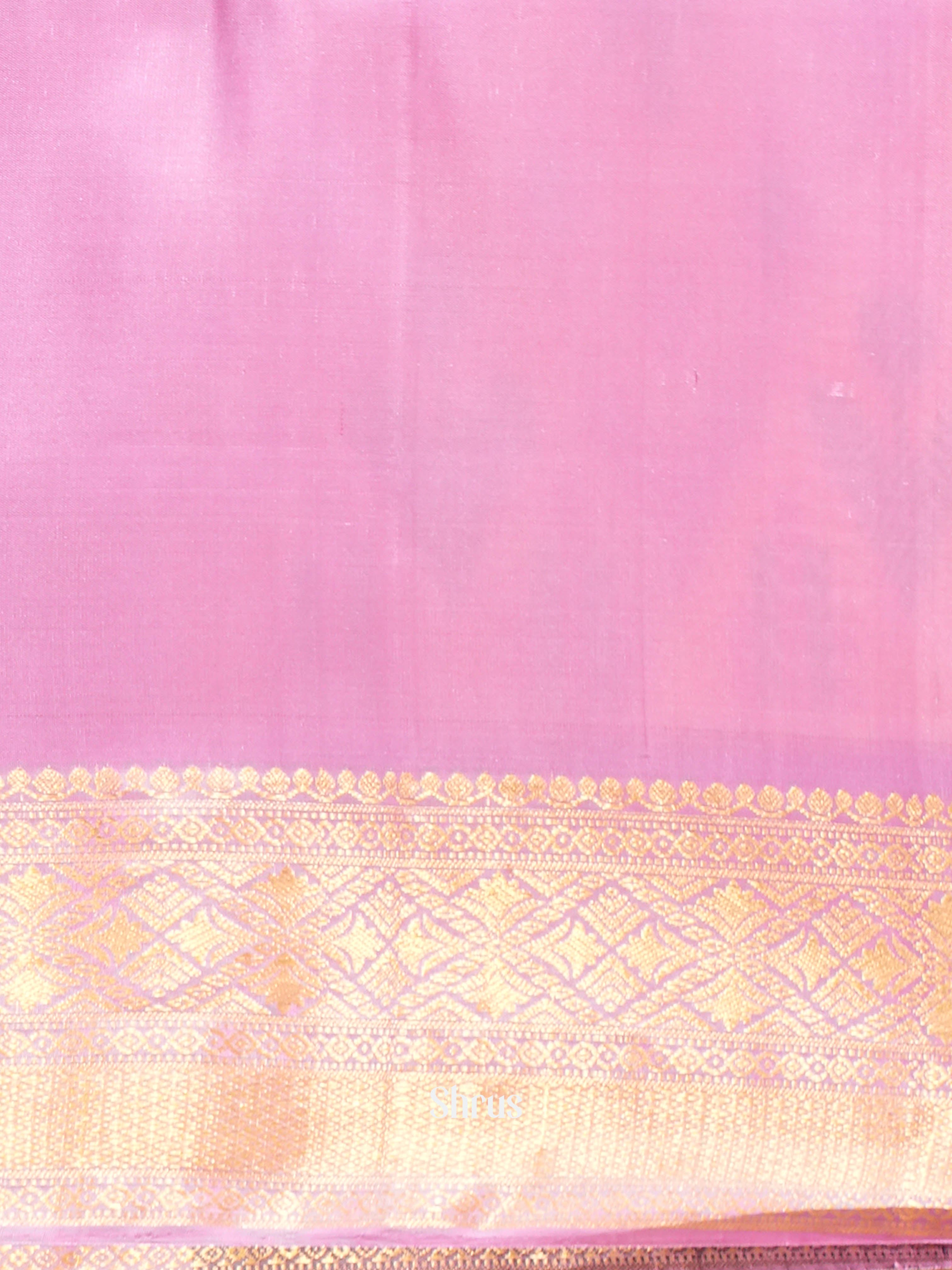 Yellow & Lavender - Soft Silk Saree