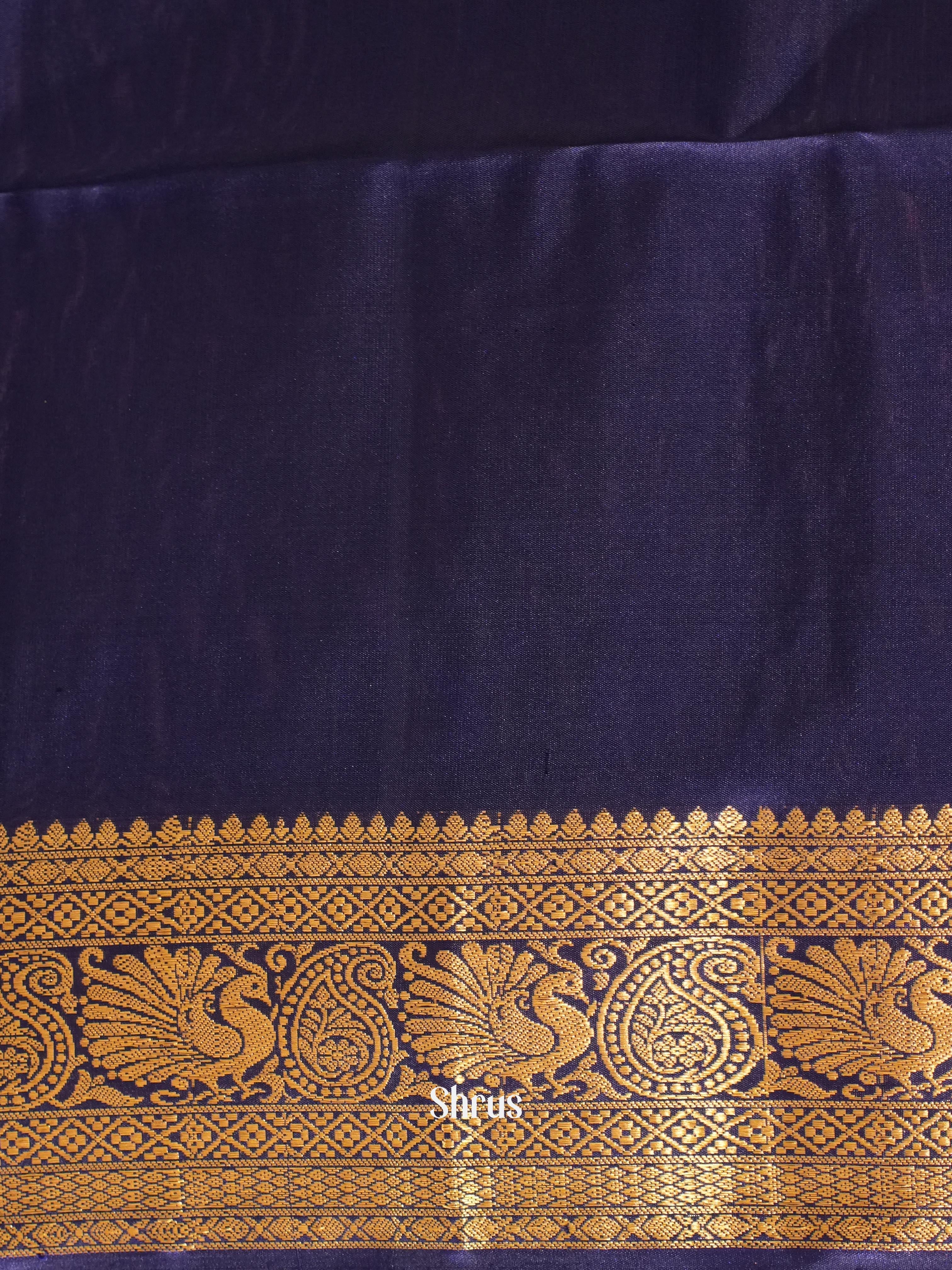 Mustard & Blue - Soft Silk Saree