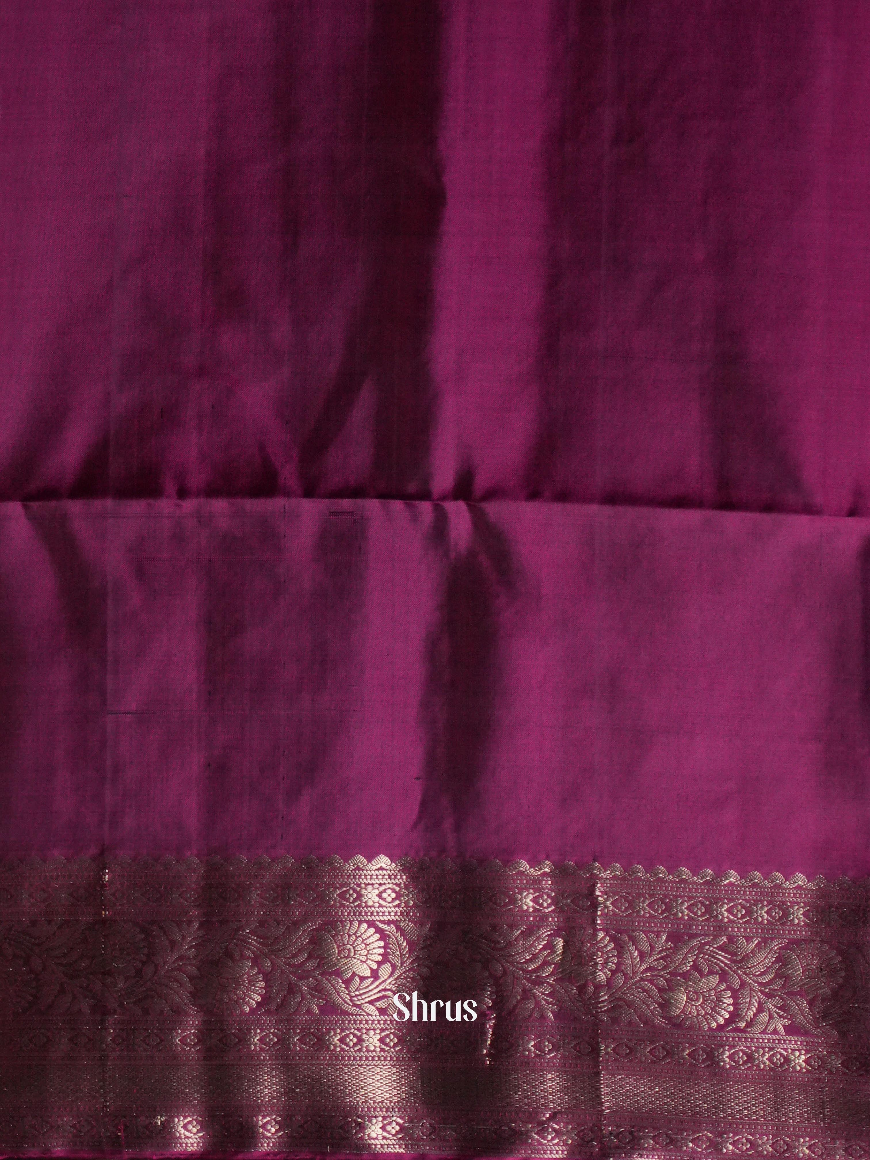 Black & Rosy Red  - Soft Silk Saree