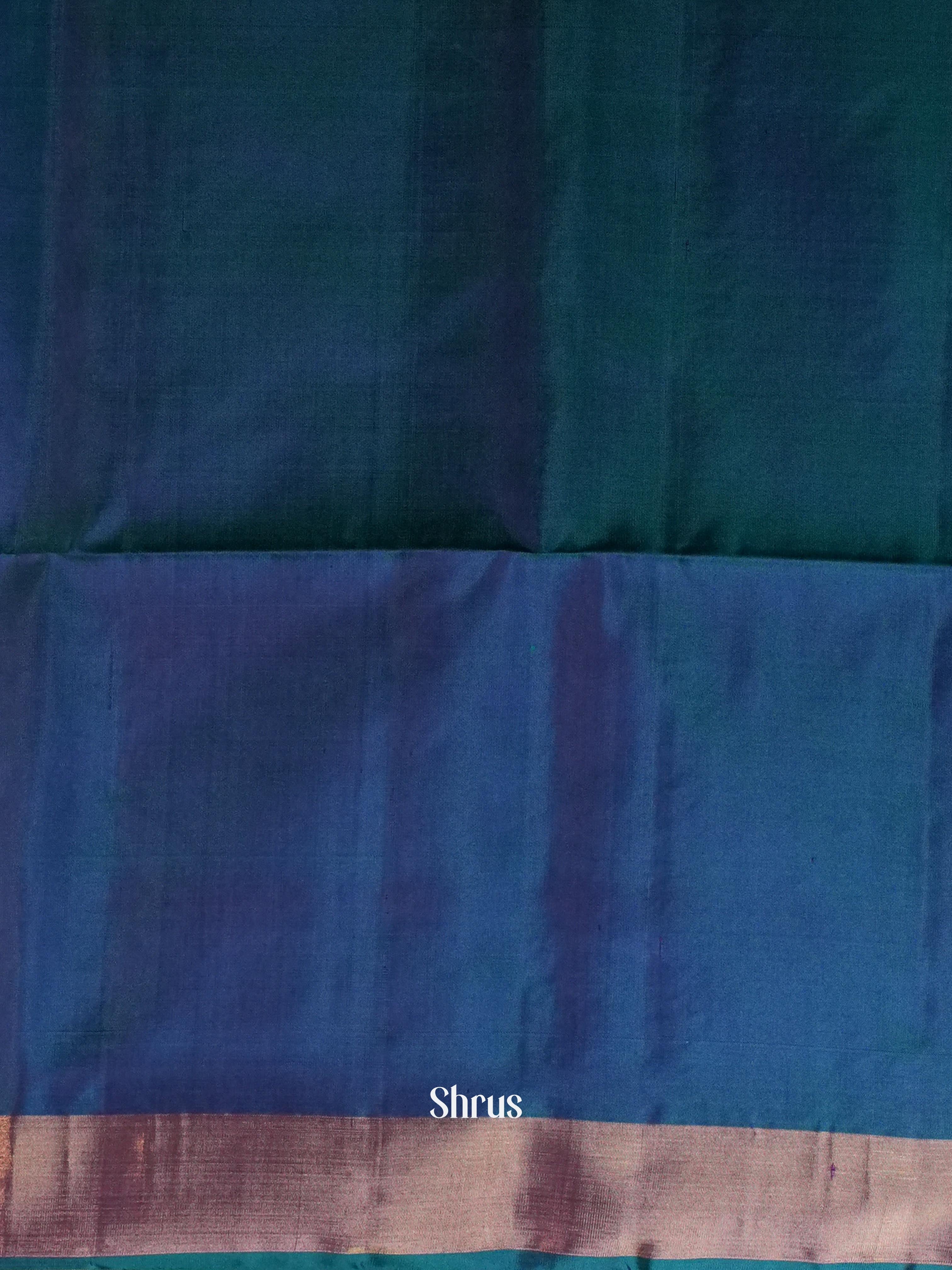 Lavendar & Peacock Green  - Soft Silk Saree