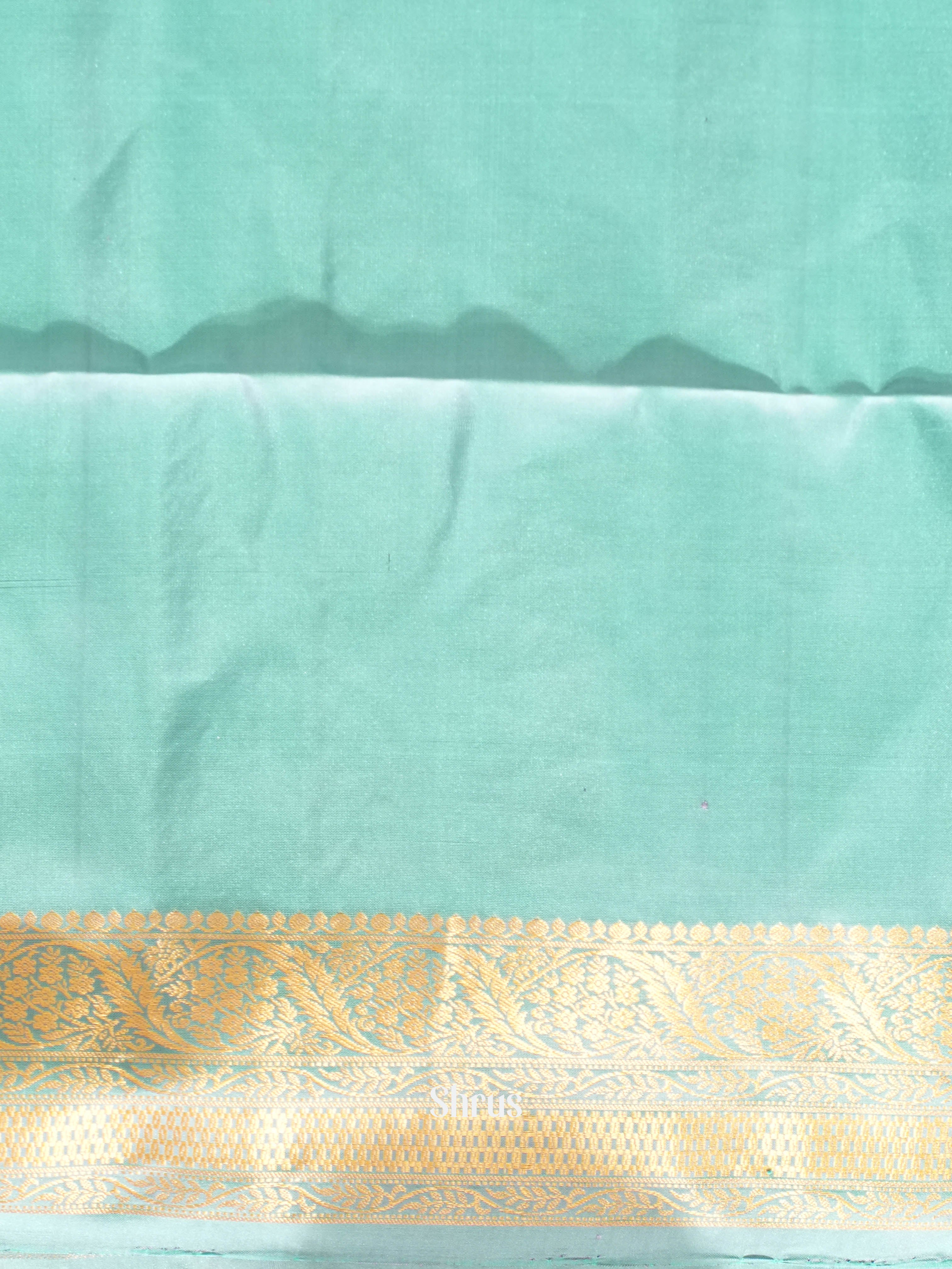 Purple & Teal - Soft Silk Saree