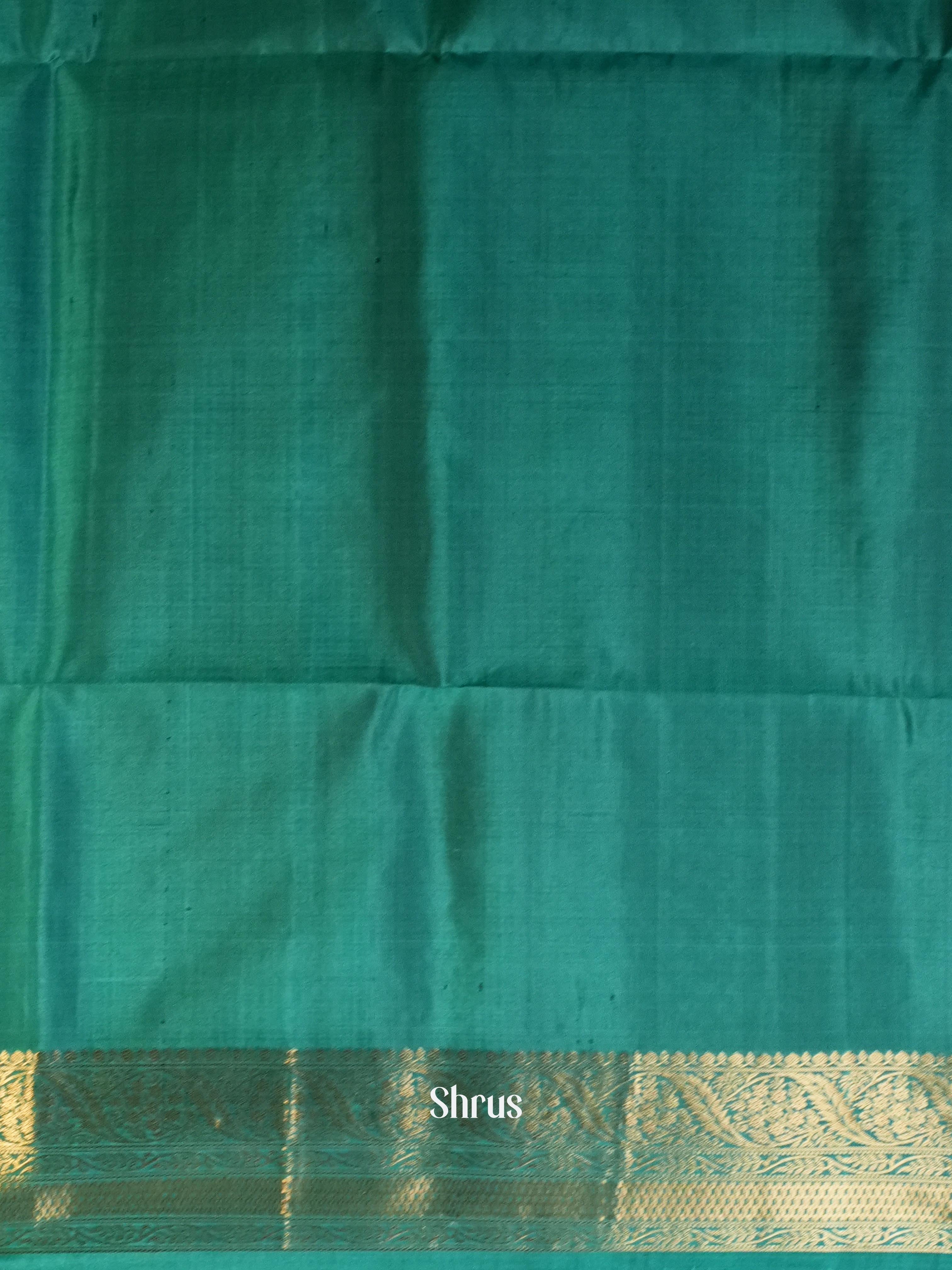 Black & Teal  - Soft Silk Saree