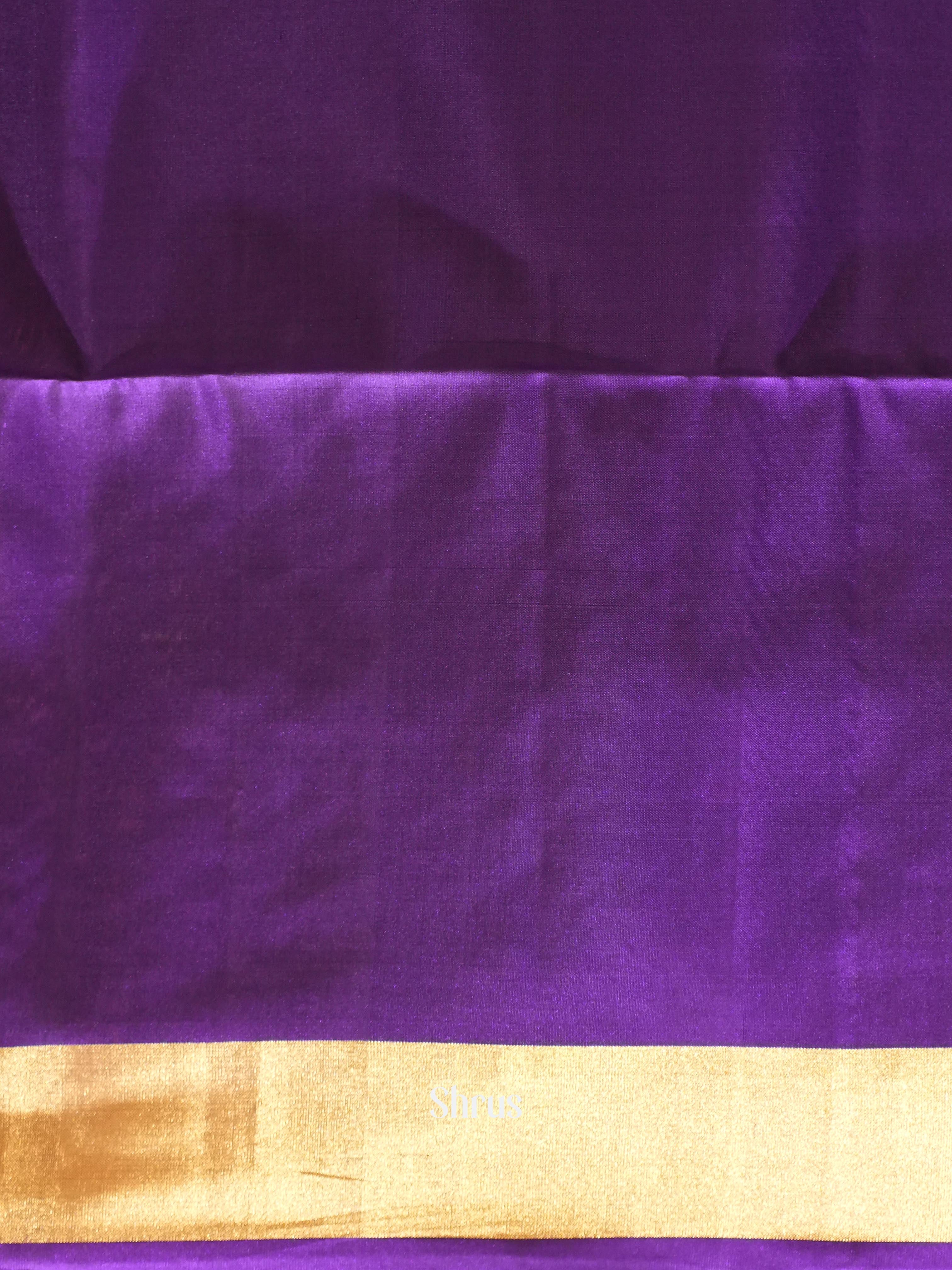 Grey & Violet - Soft Silk Saree