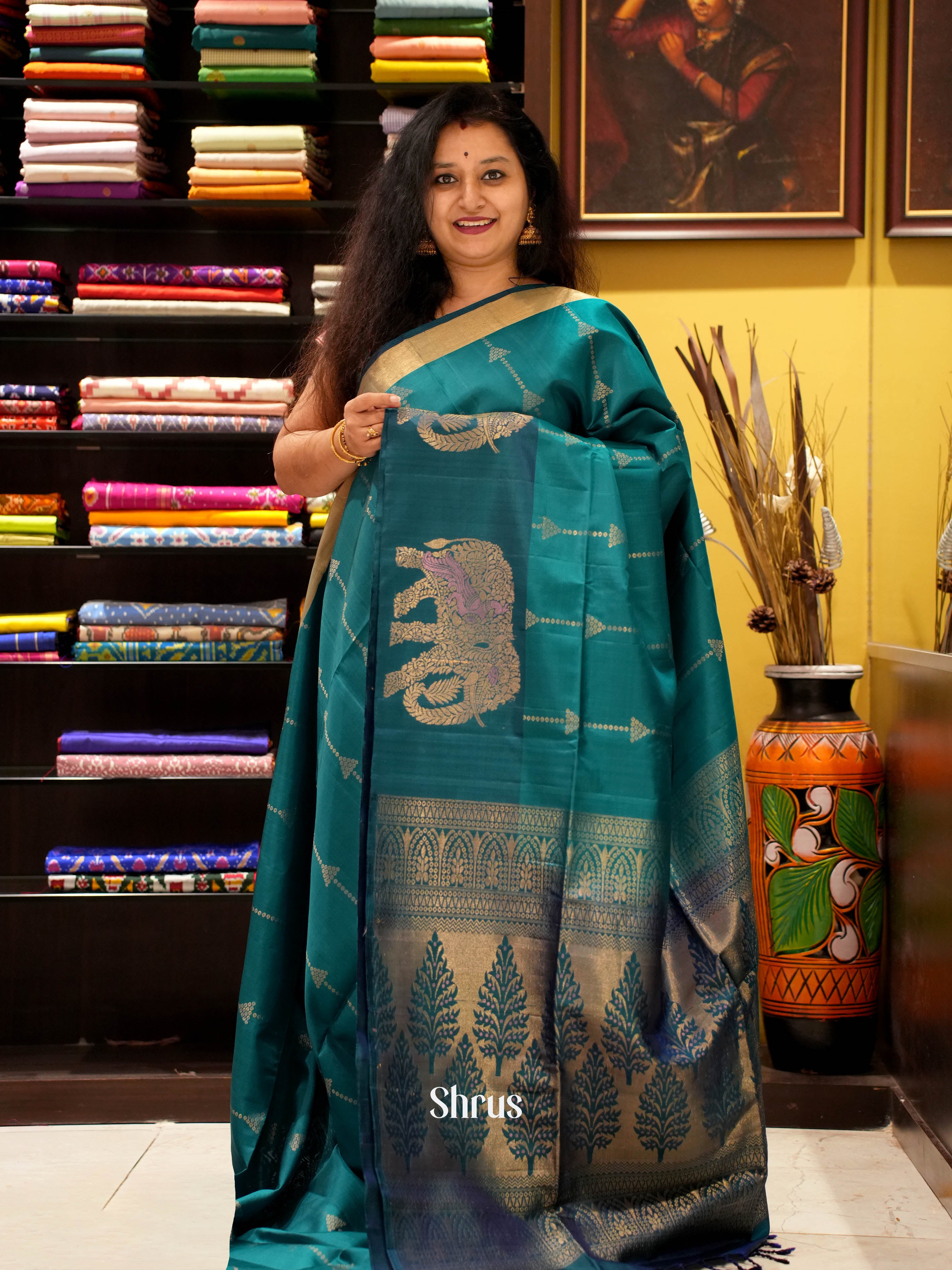 Teal- Soft Silk Saree