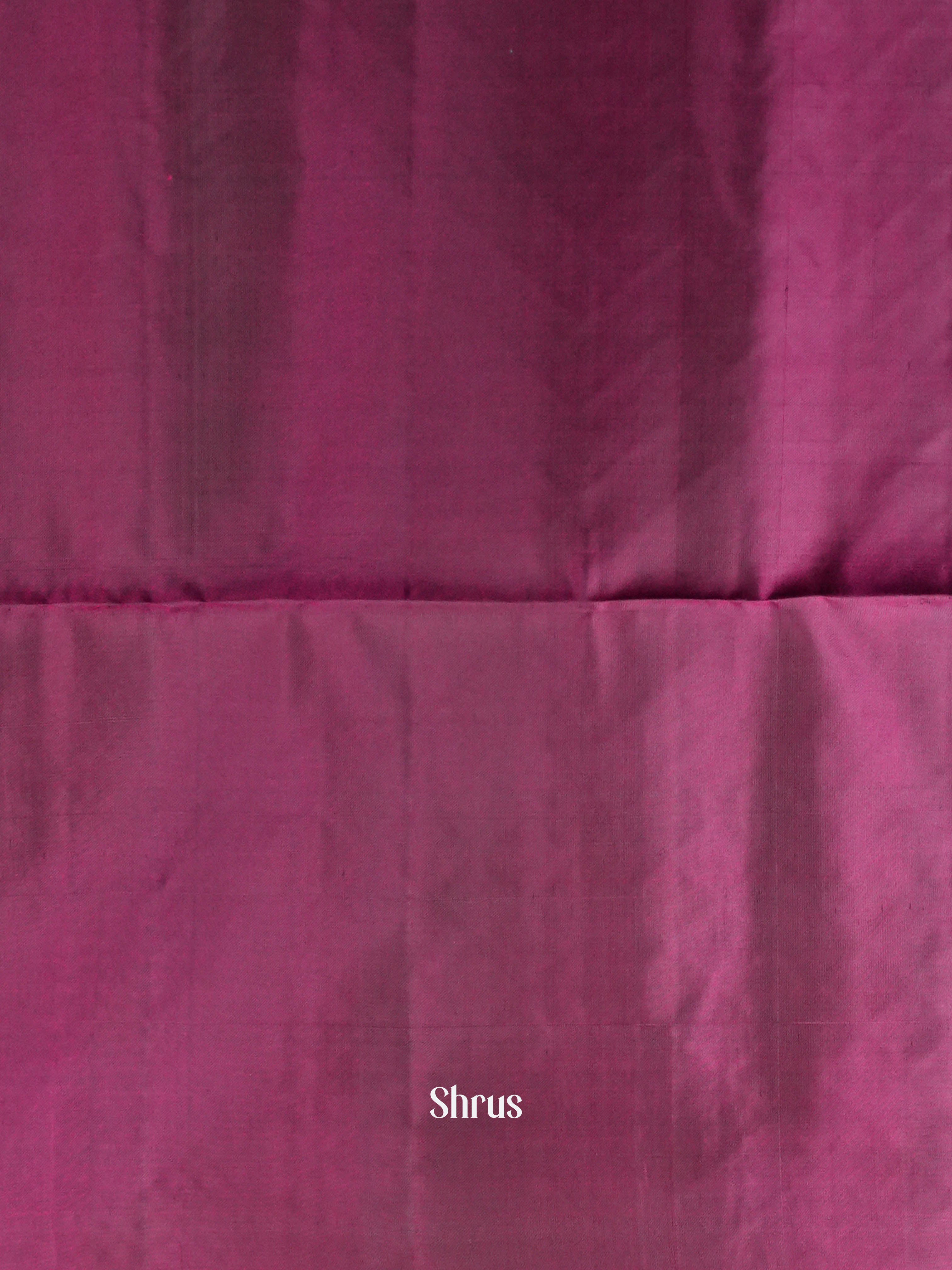 Violet Red & Green - Softsilk-halfpure Saree