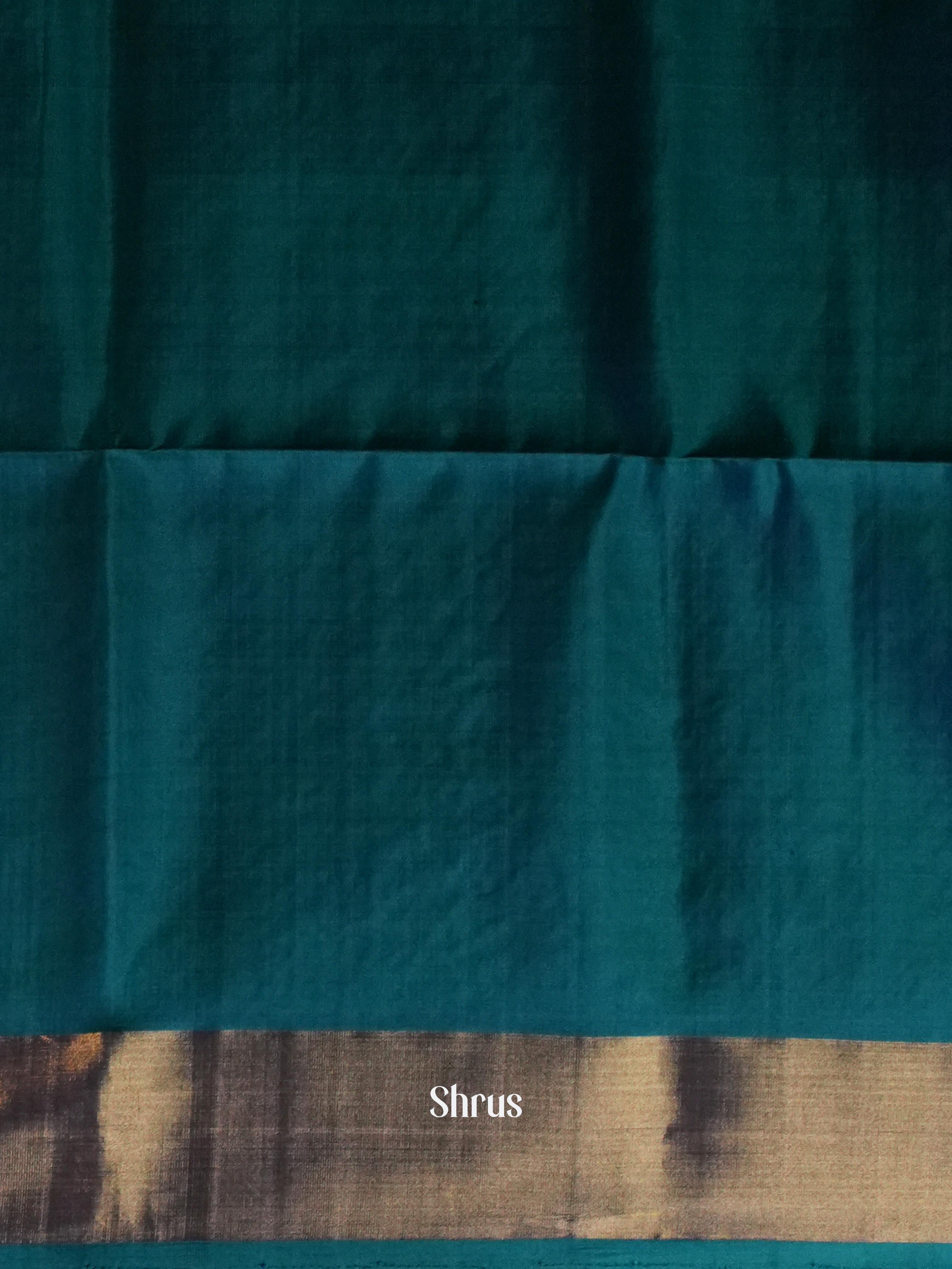 Green & Deep Blue  - Soft Silk Saree