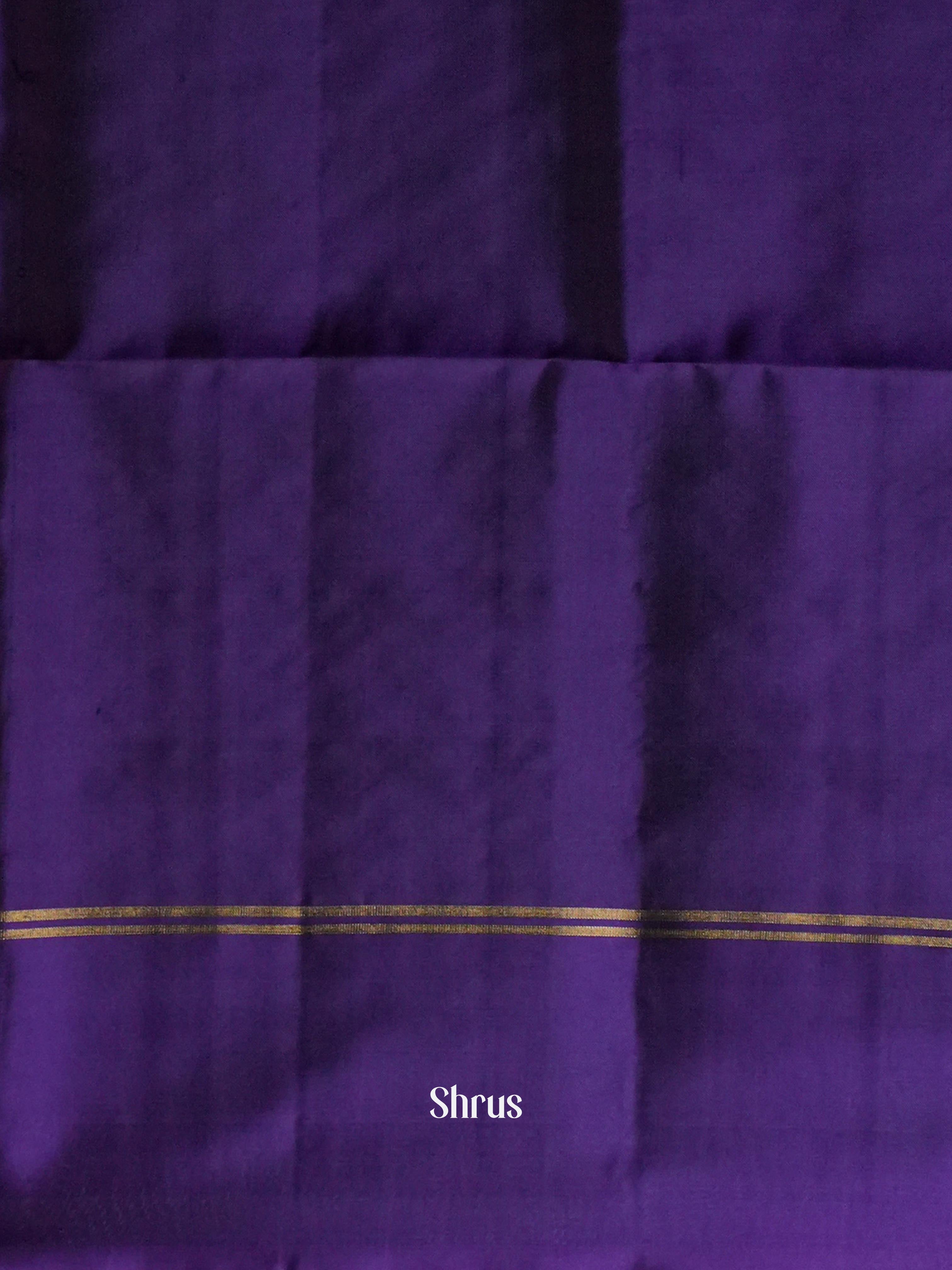 Navy Blue & Pinkish Maroon  - Soft Silk Saree