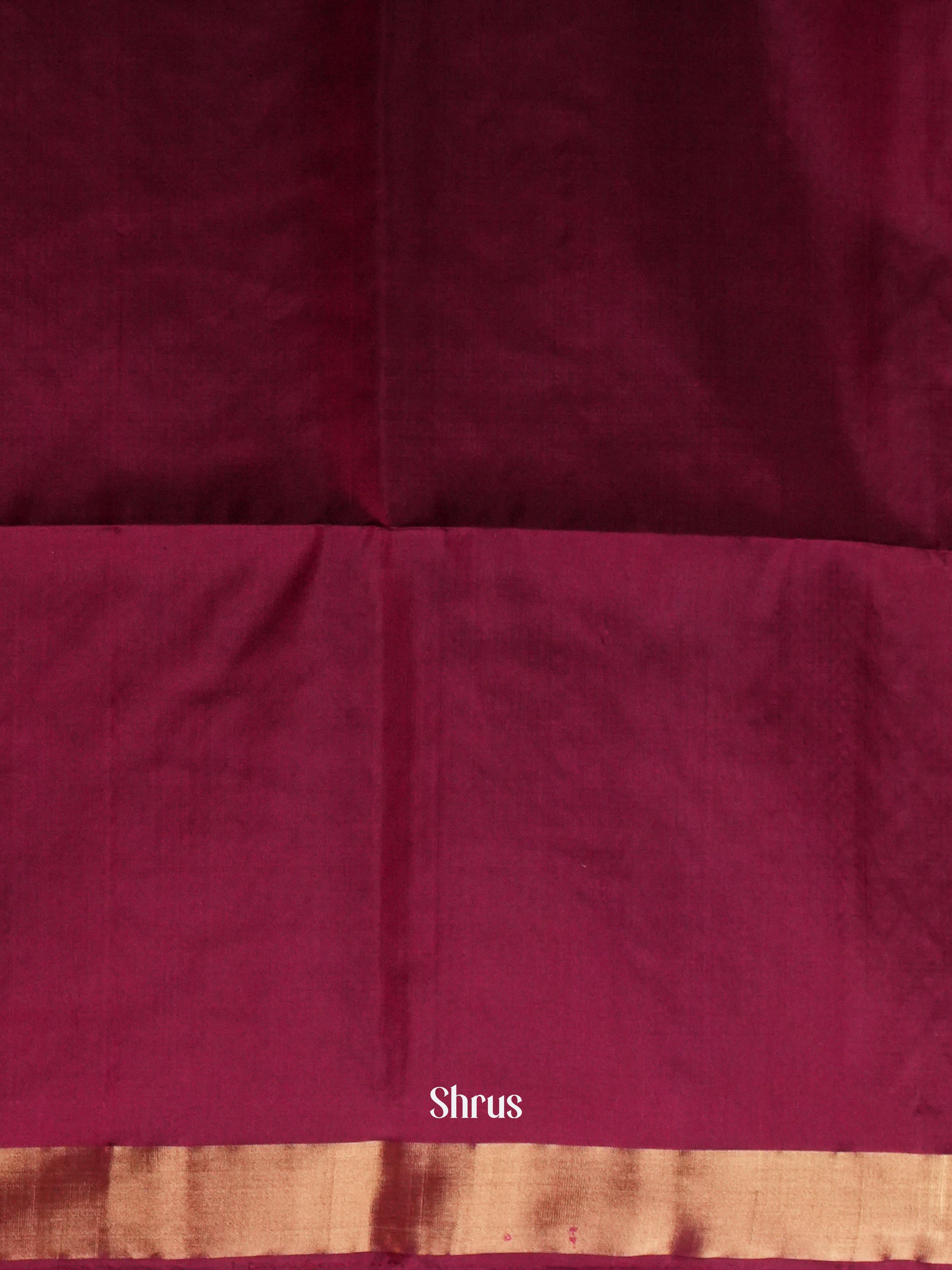 Maroon & Orange Brown  - Soft Silk Saree